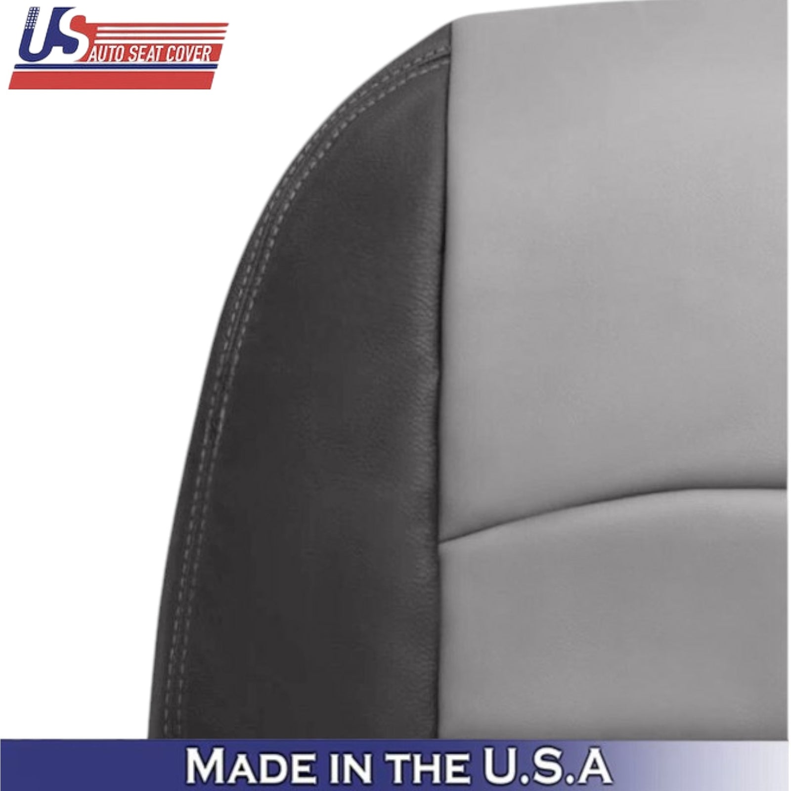 2009-2012 For Dodge Ram 1500 ST Leatherette Front Top Seat Covers 2-Tone Gray