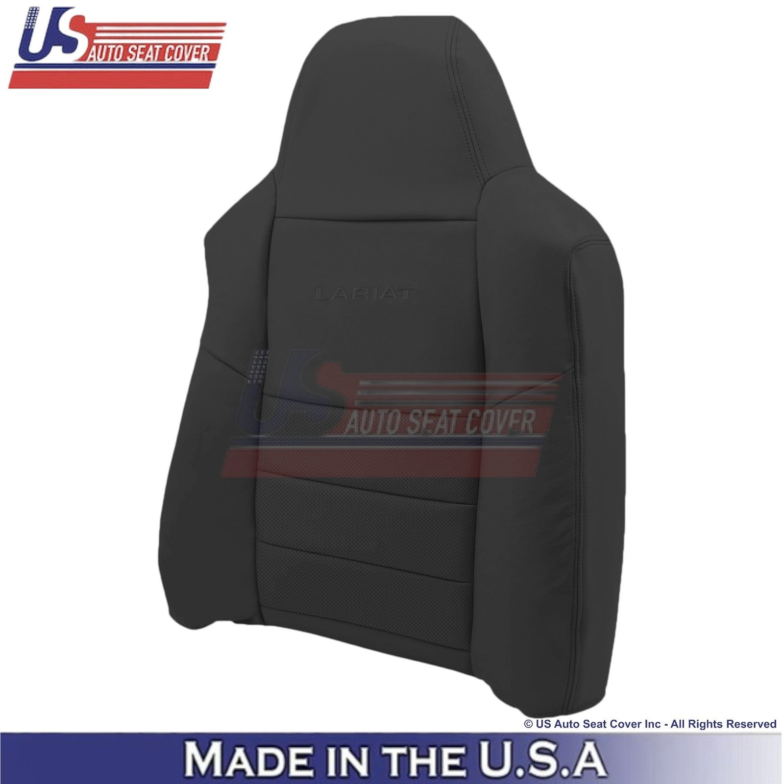 2004-2007 For Ford F250 F350 Lariat Leather Perf Driver Side Covers Black