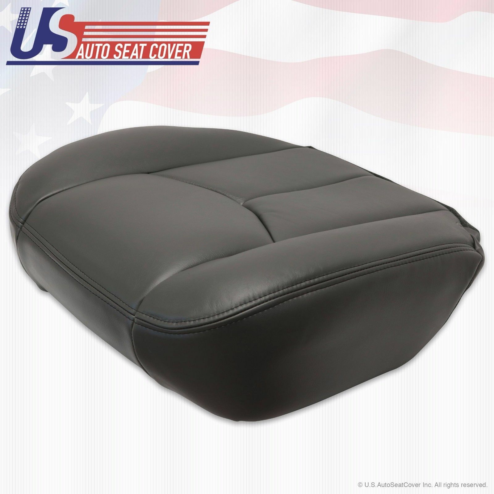 2003 To 06 Chevy Avalanche Driver & Passenger Bottom Vinyl Seat Covers Dark Gray