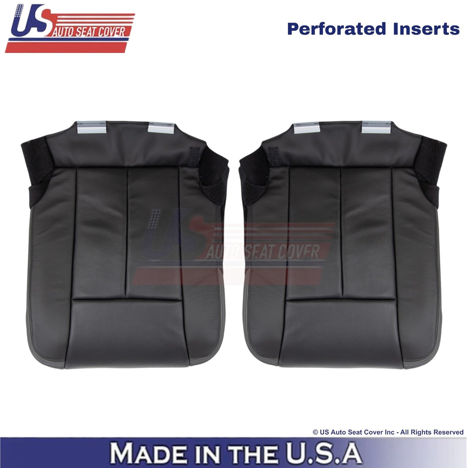 2015-2017 Fits Ford Expedition Platinum Leather Front Bottom Seat Covers Ebony