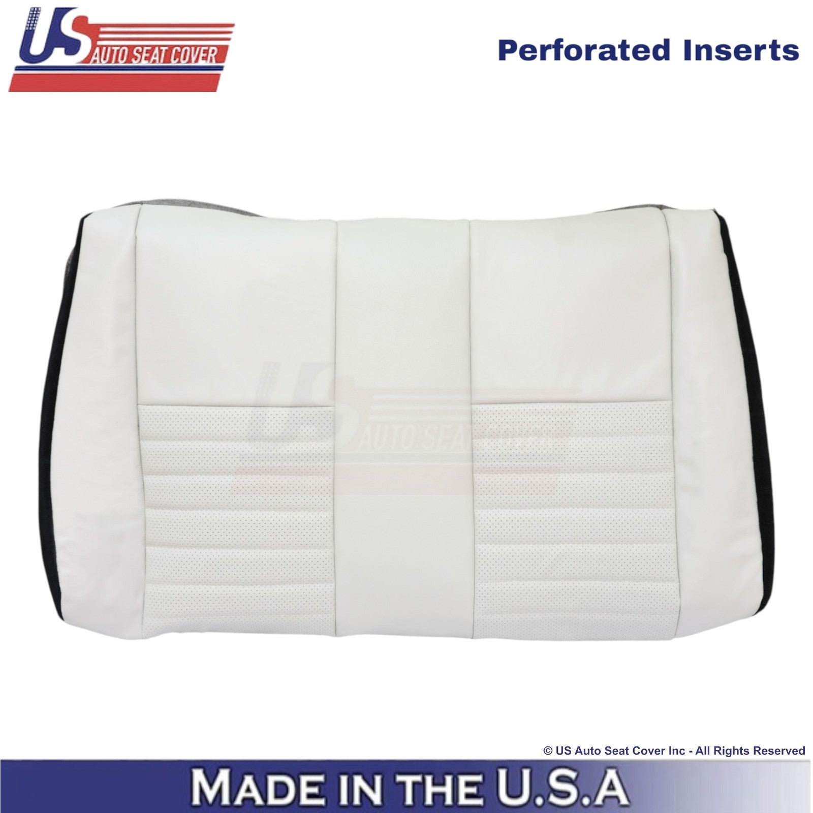 1999-2004 For Ford Mustang GT Leather Rear Bench Top Seat Cover Oxford White
