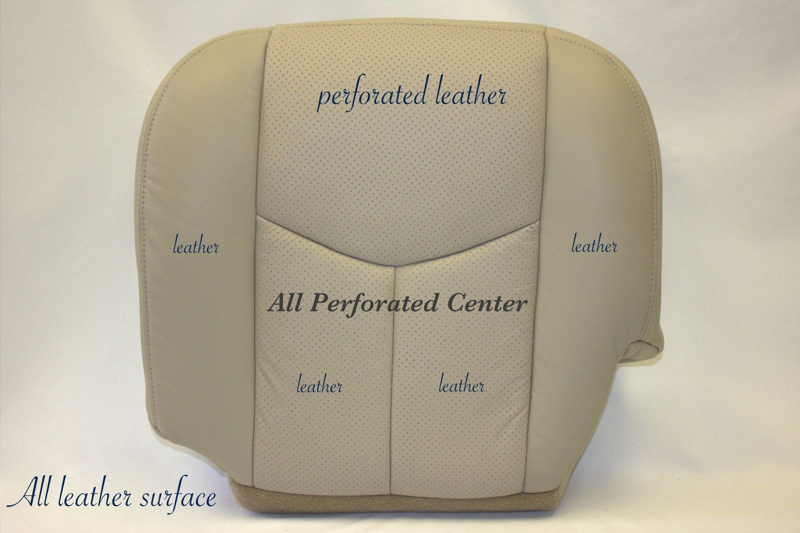 2003 - 2006 Cadillac Escalade ESV & EXT Leather Driver Bottom Seat Cover in Tan