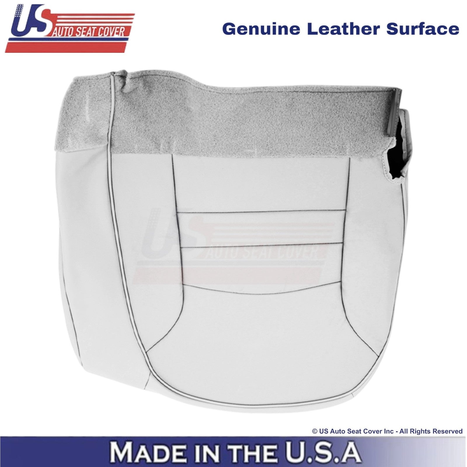 1998-2002 For Ford Crown Victoria Genuine Leather Driver Bottom Seat Cover White