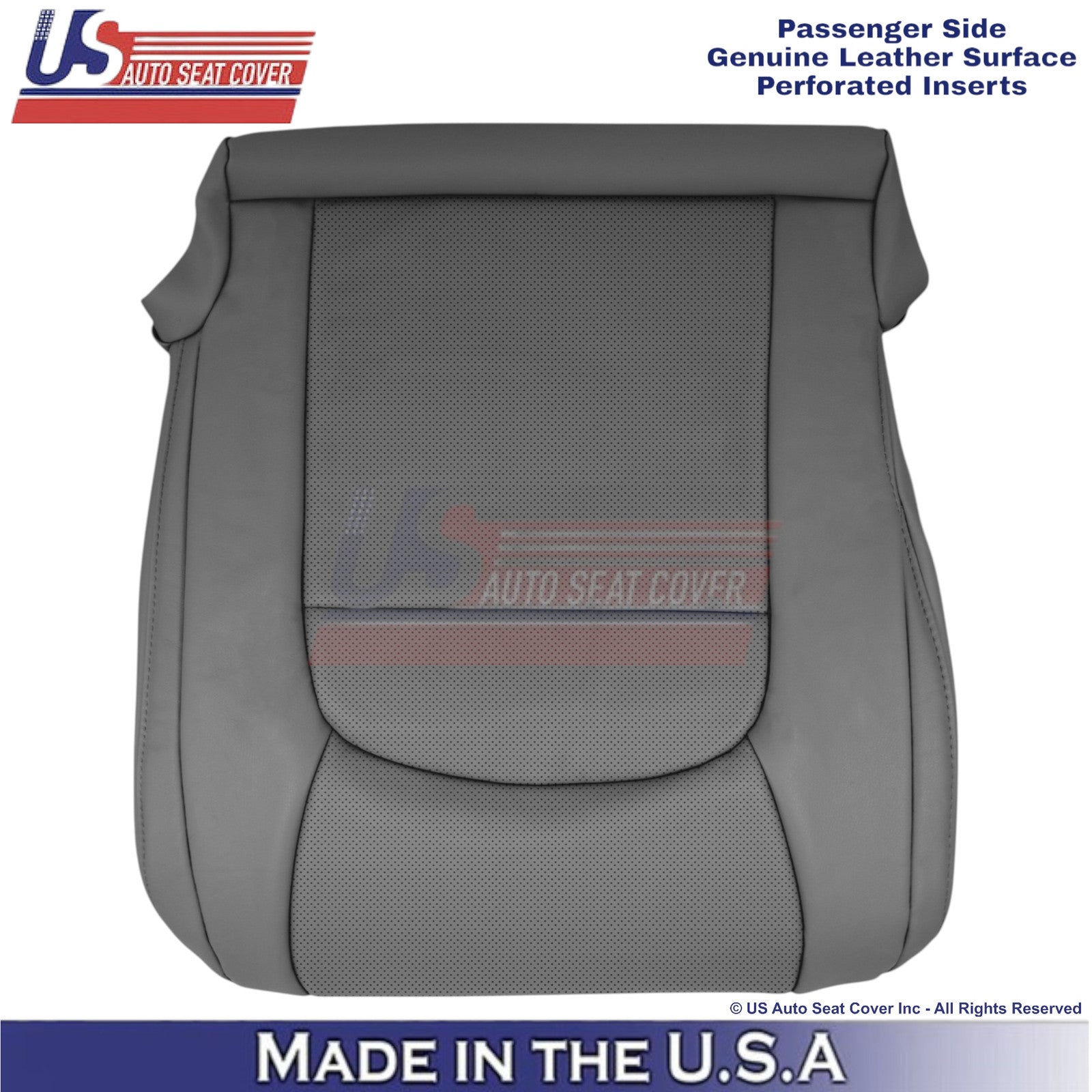 08-21 For Toyota Land Cruiser Genuine Leather Perf. Passenger Bottom Cover Gray
