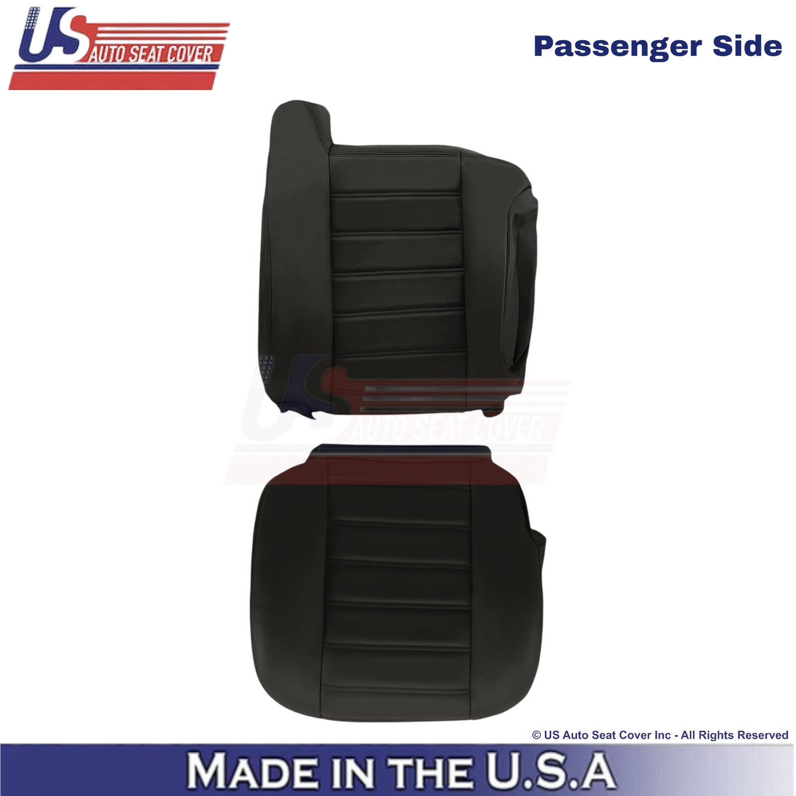 2003-2007 For Hummer H2 Leatherette Passenger Replacement Covers Ebony Black