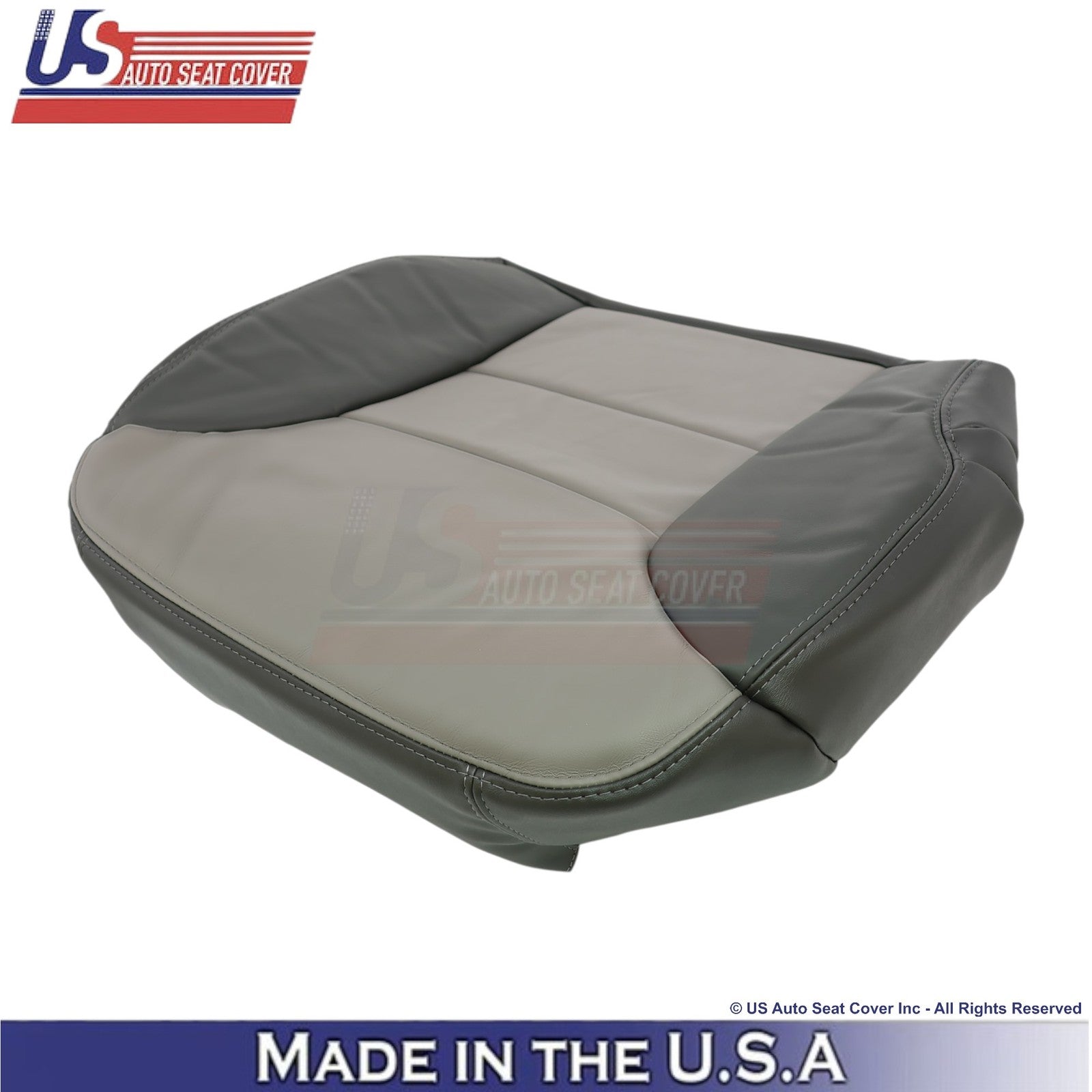 1999-2000 For Chevy Tahoe Genuine Leather Rear Passenger Bottom Cover 2Tone Gray