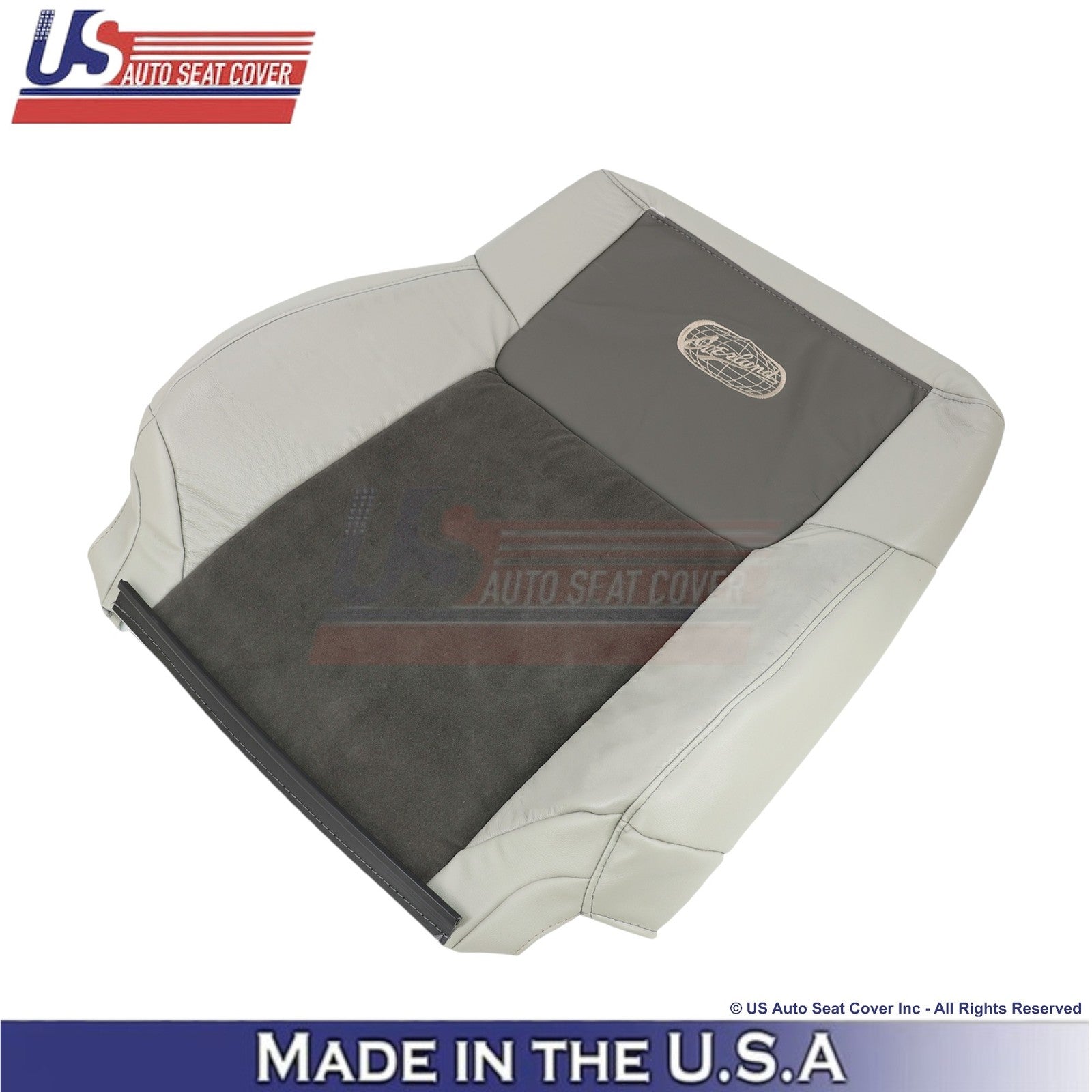 2006-2010 Fits Jeep Commander Leather & Suede Driver Top Seat Cover 2-Tone Gray