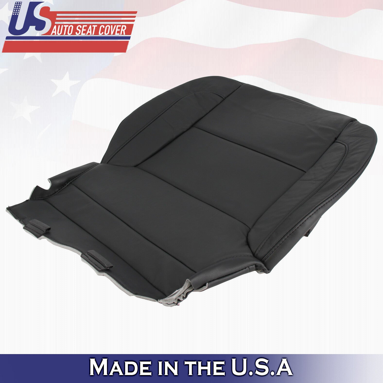 2017 2018 For Chevy Silverado 1500 Driver Side Bottom Leather Seat Cover Black