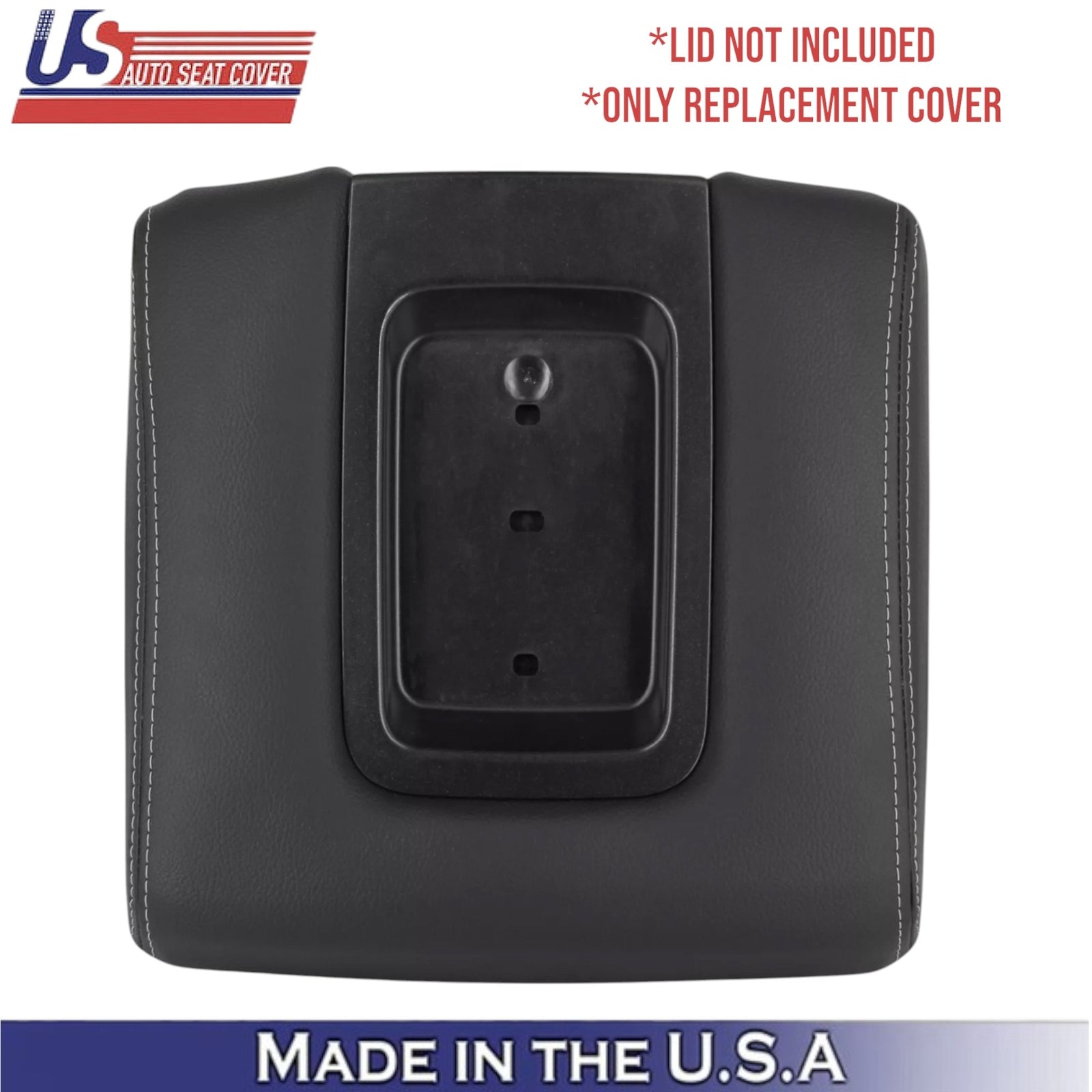 2014-2019 For Chevrolet Silverado Leatherette Center Console Lid Cover Jet Black