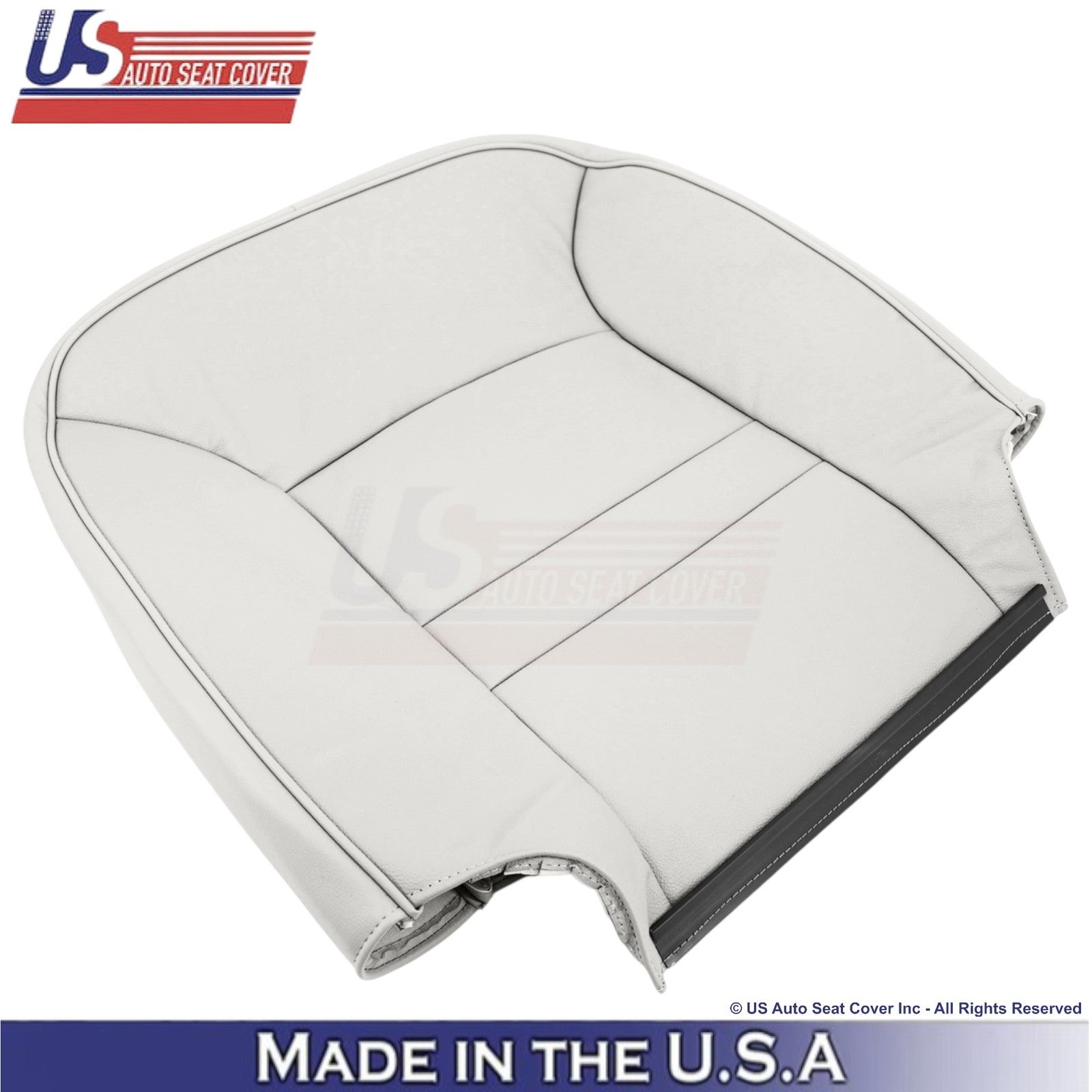 1998-2002 For Ford Crown Victoria Genuine Leather Driver Top Seat Cover White