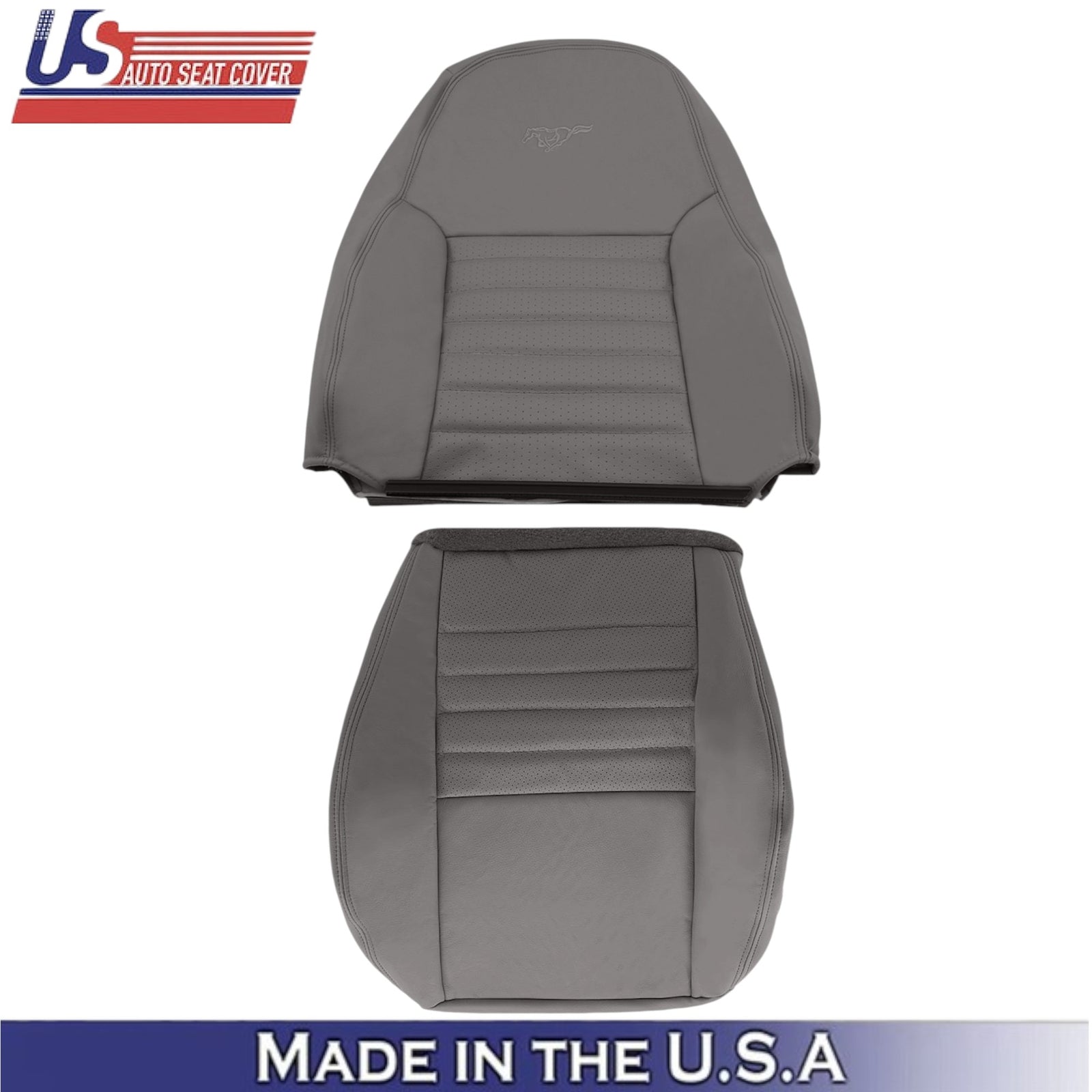 1999-2004 For Ford Mustang GT Leather Passenger Side Seat Covers Medium Graphite