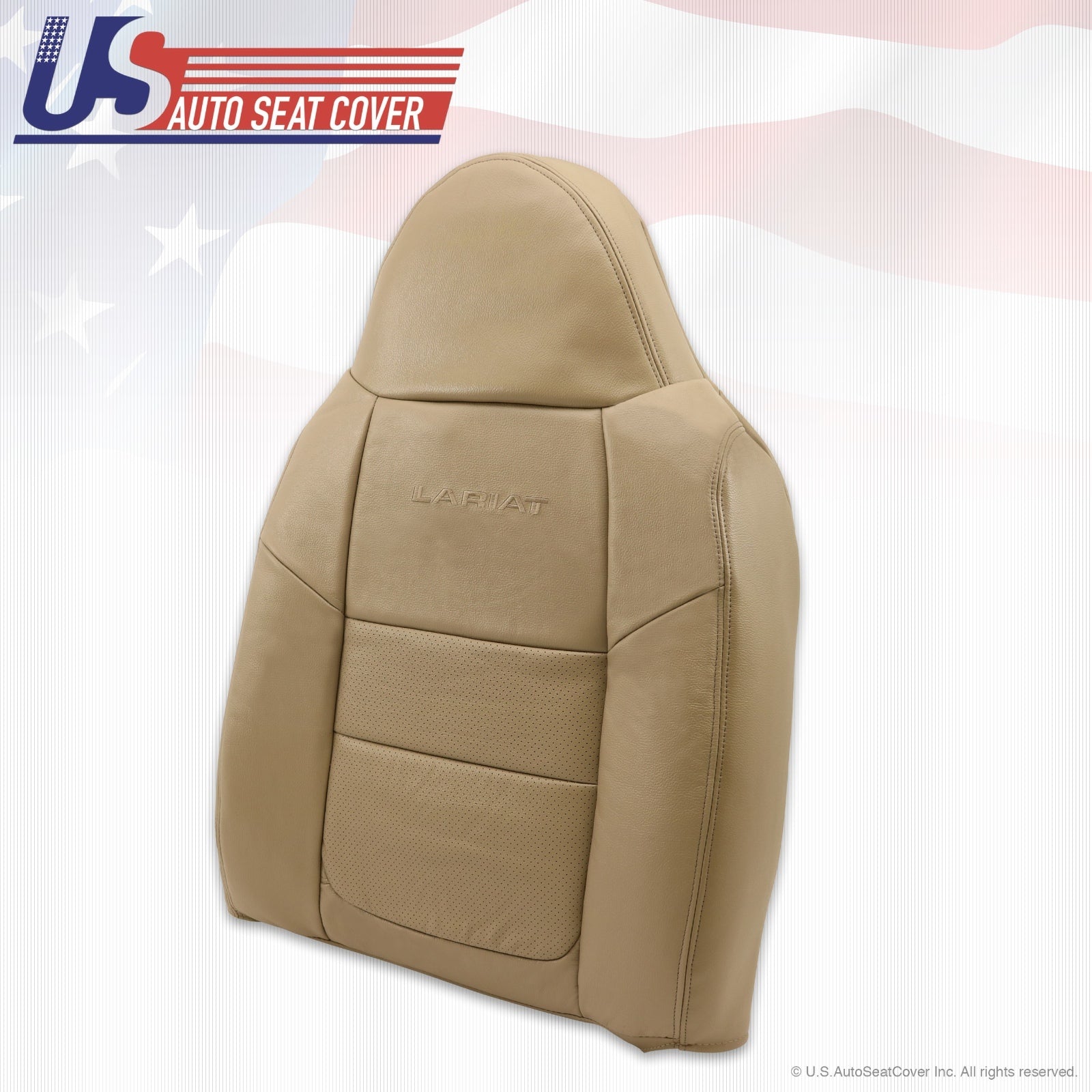 2001 Ford F250 F350 Lariat Driver Bottom & Top Leather Seat Covers Parchment TAN