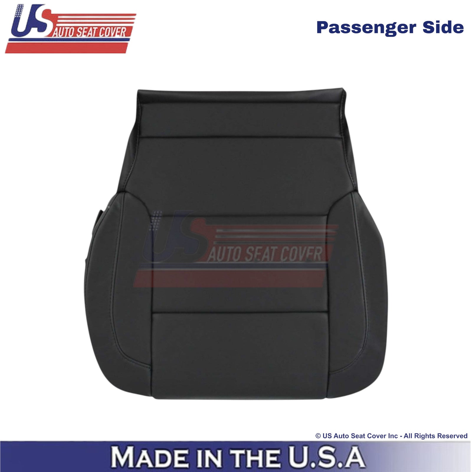 2014-2019 For Chevy Silverado 1500 LT Leatherette Passenger Bottom Cover Black