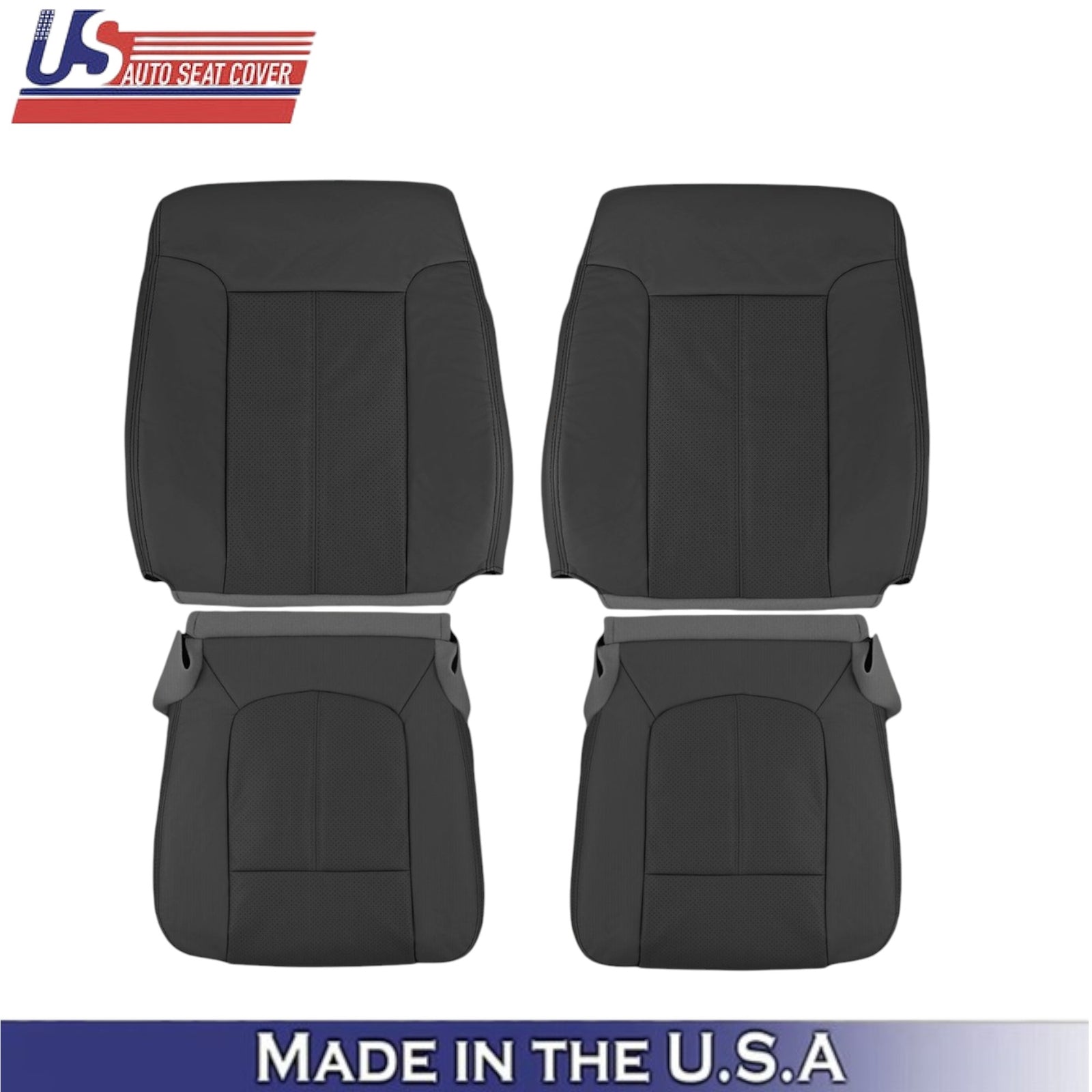 2011-2016 For Ford F250 F350 XL Leatherette Front Replacement Seat Covers Black