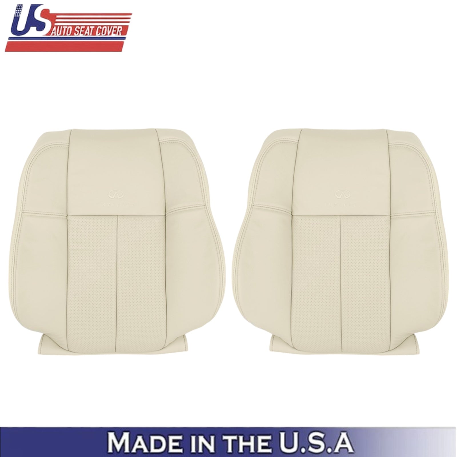 2006-2010 for Infiniti M45 M35 Sedan Front Seat Covers Genuine Leather Wheat Tan