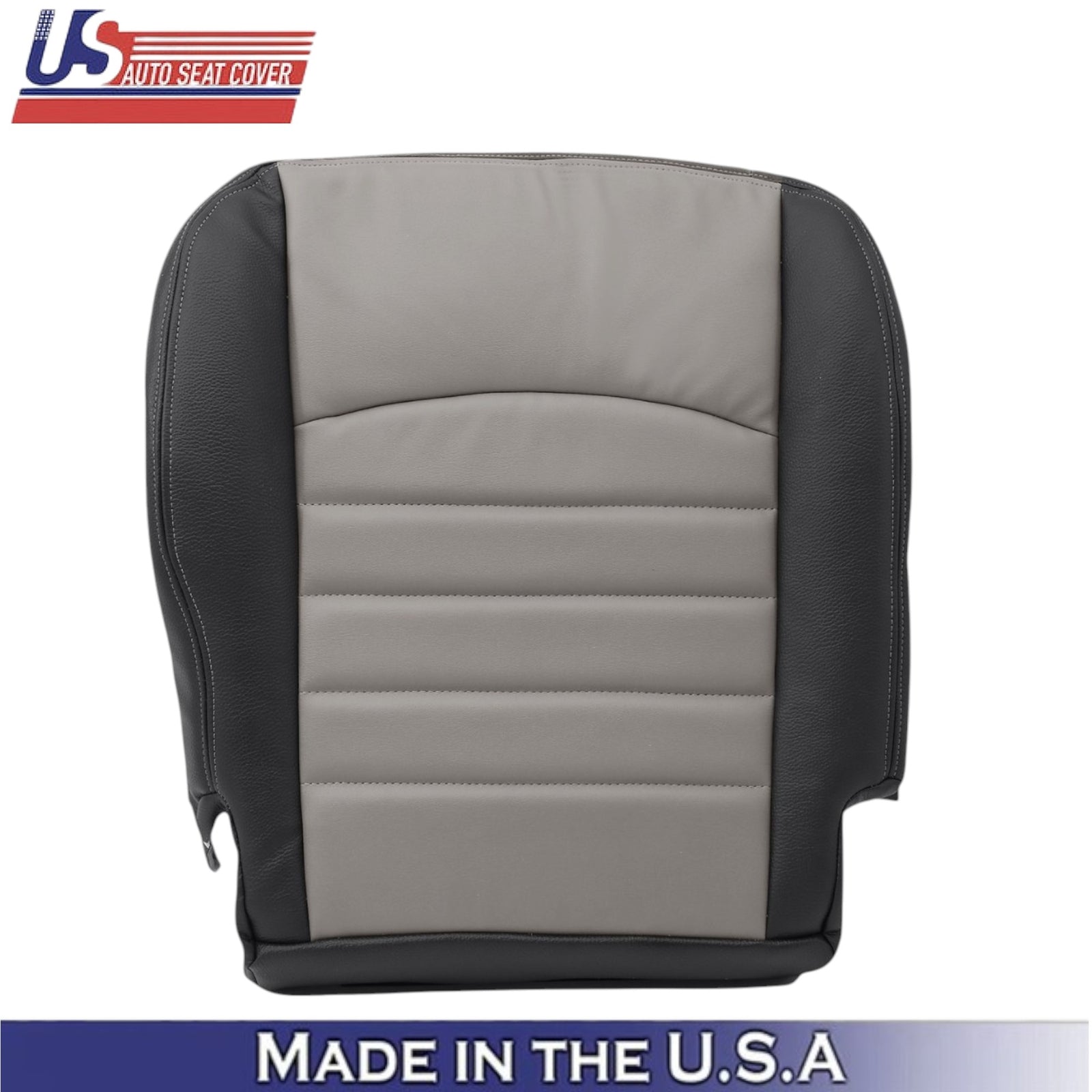 2009-2012 For Dodge Ram 1500 ST Leatherette Front Bottom Seat Covers 2-Tone Gray