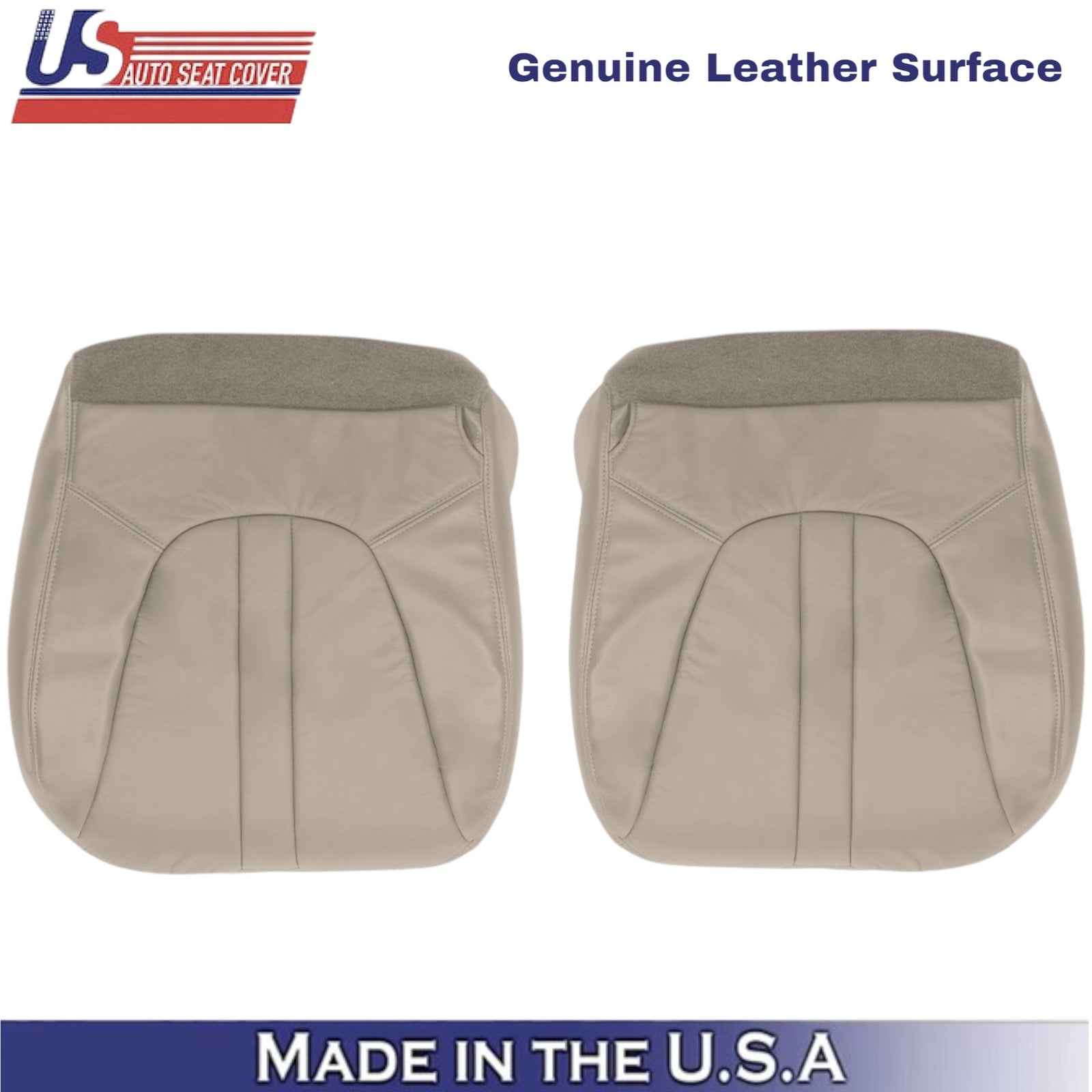 97-99 For Ford Expedition Eddie Bauer Leather Front Bottom Covers Prairie Tan