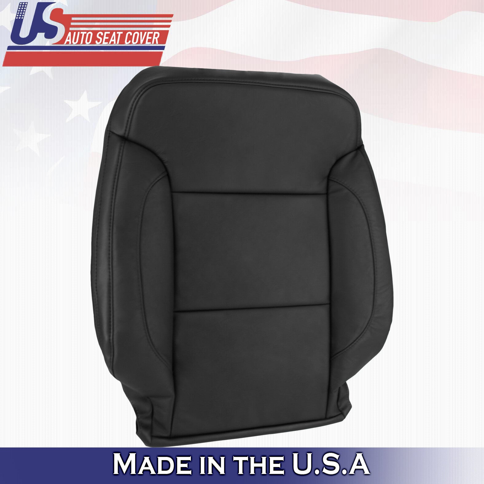 2015 For Chevy Silverado 2500 3500 Driver Top & Bottom Leather Seat Covers Black