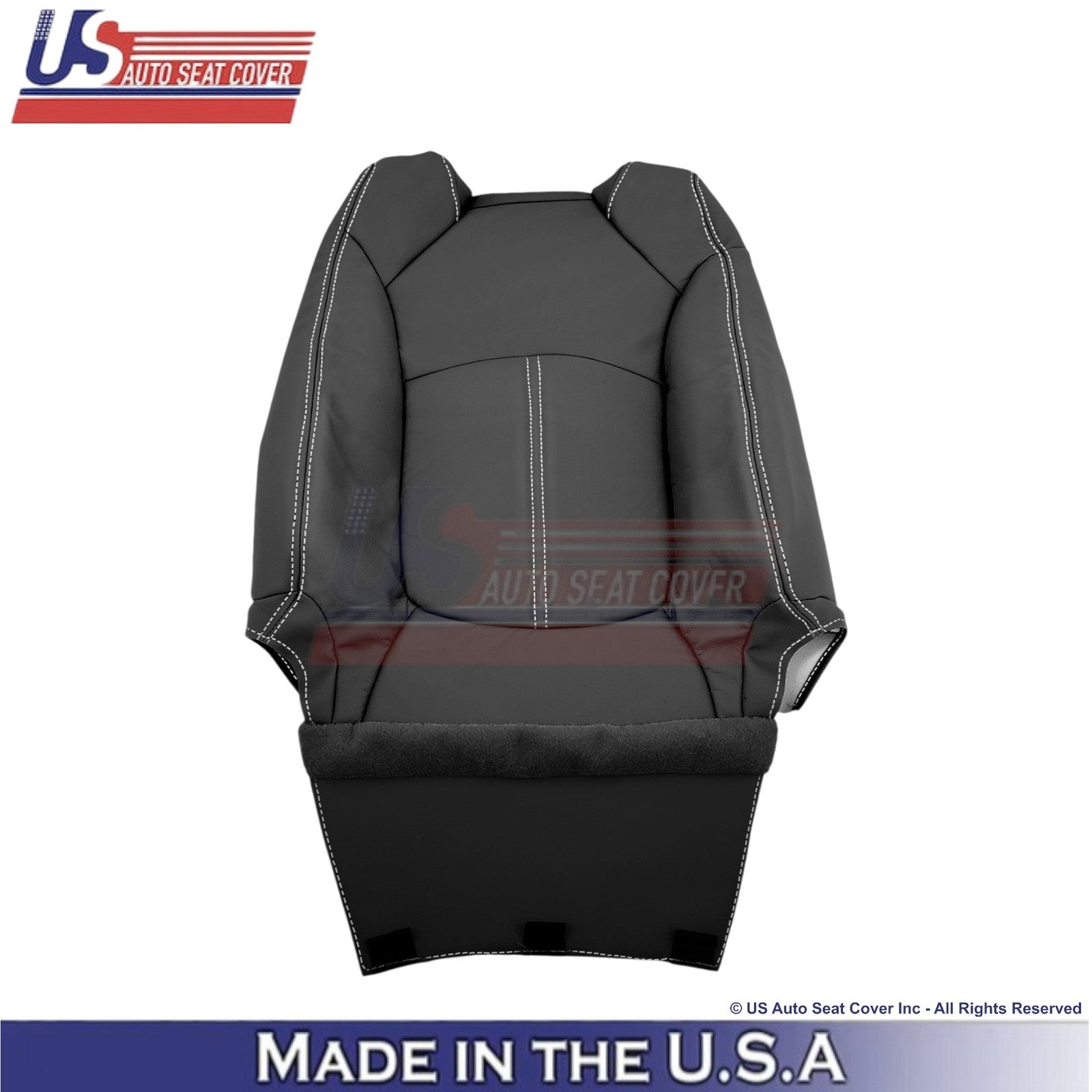 2013-2017 Fits Chevy Traverse Leatherette Passenger Side Covers Ebony-White Stch