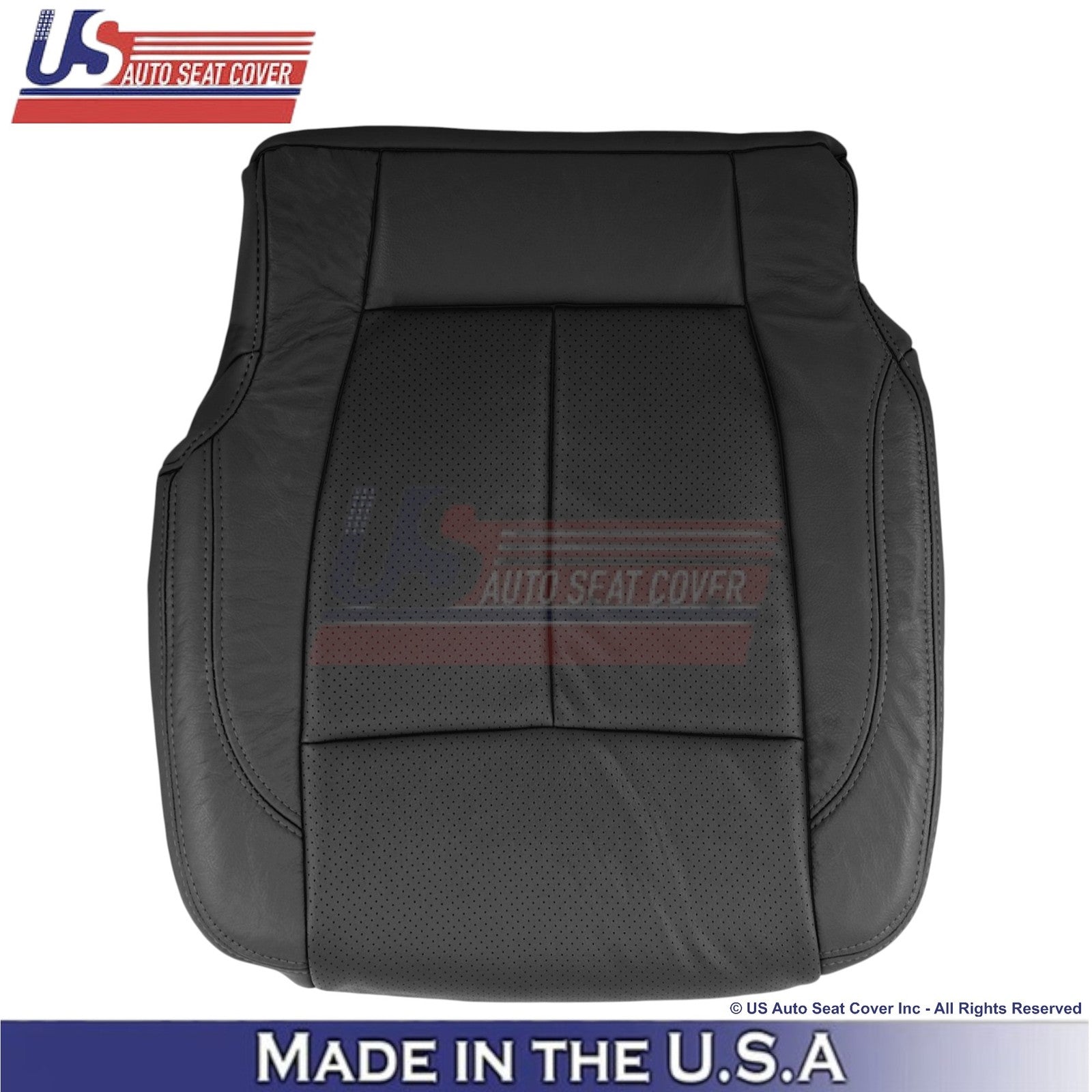 2018-2021 For Ford Expedition XLT Leather Perf Front Bottom Covers Ebony