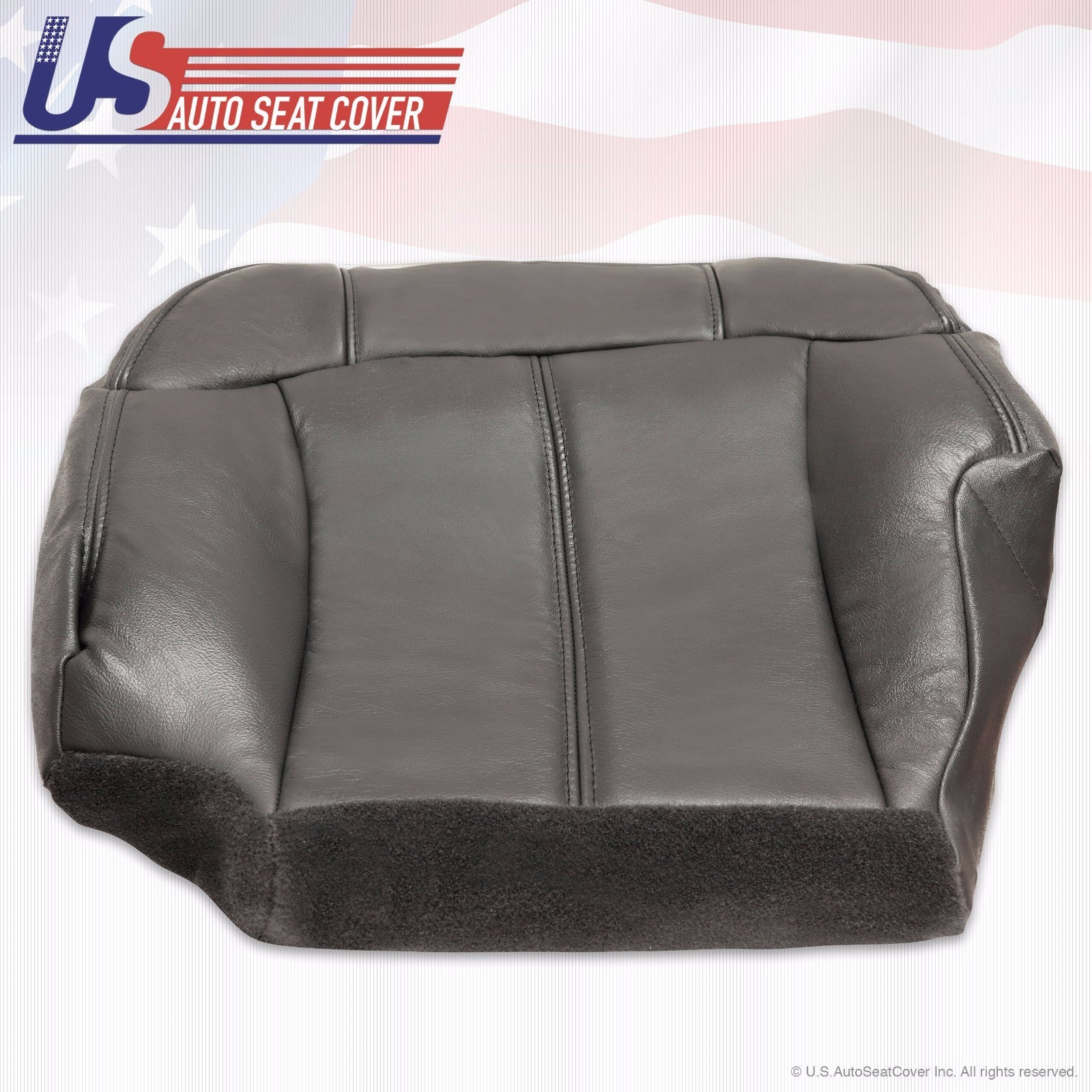 2000 - 2002 Silverado Driver Bottom Vinyl Seat Cover & Foam dark Gray Graphite