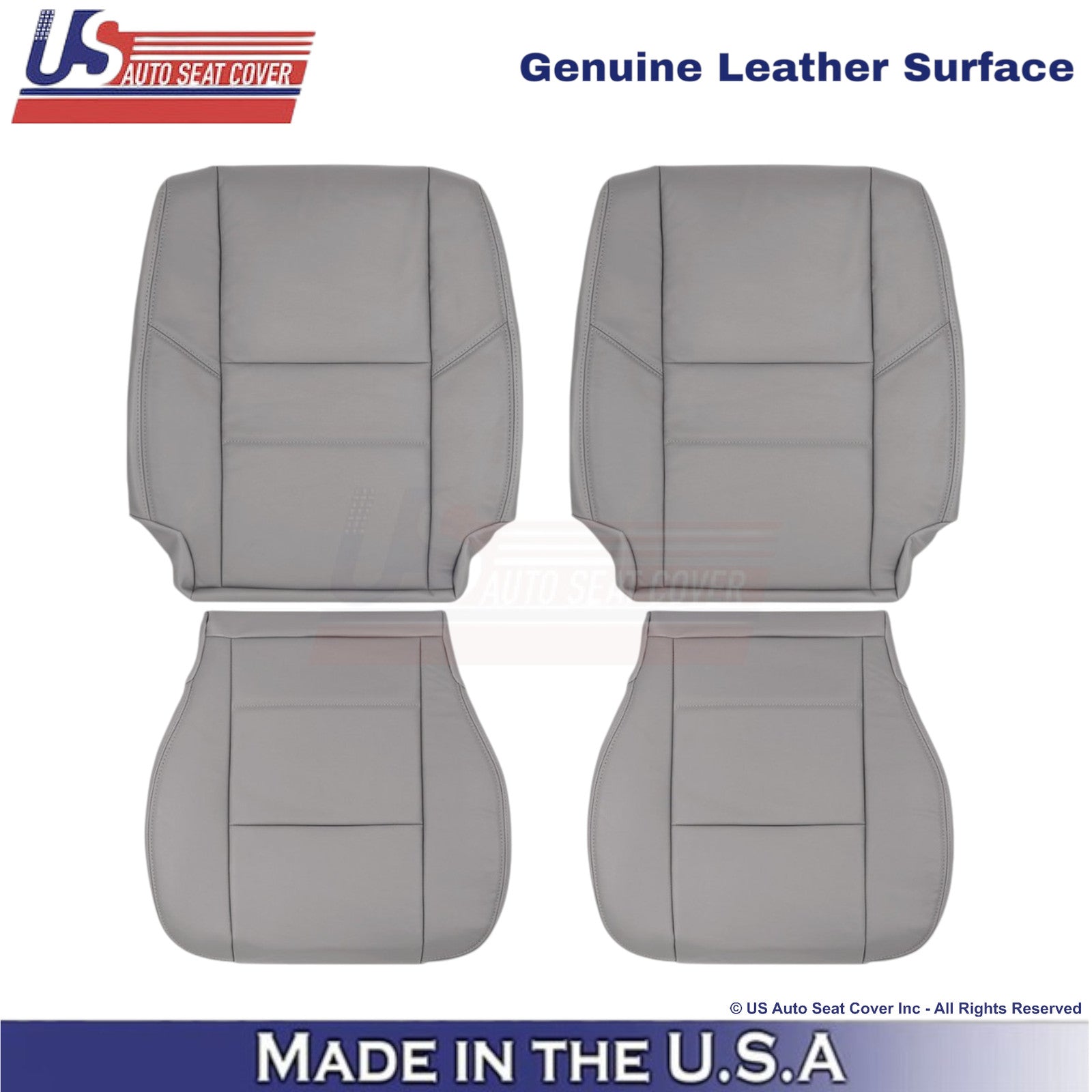 2000-2004 Fits Toyota Tundra Genuine Leather Front Replacement Covers Charcoal