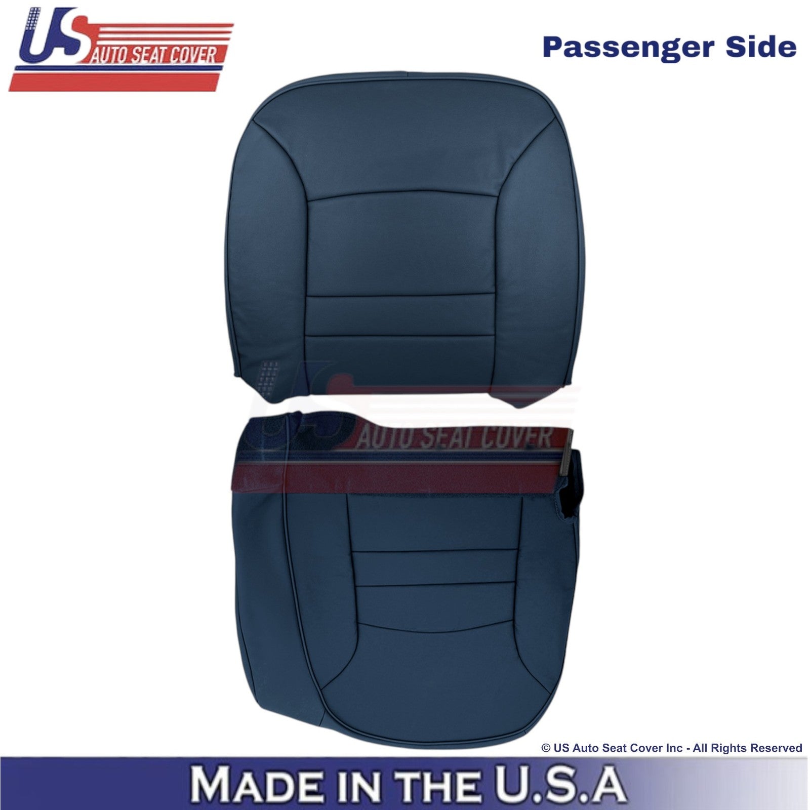1998-2002 For Ford Crown Victoria Leatherette Passenger Side Seat Covers Denim