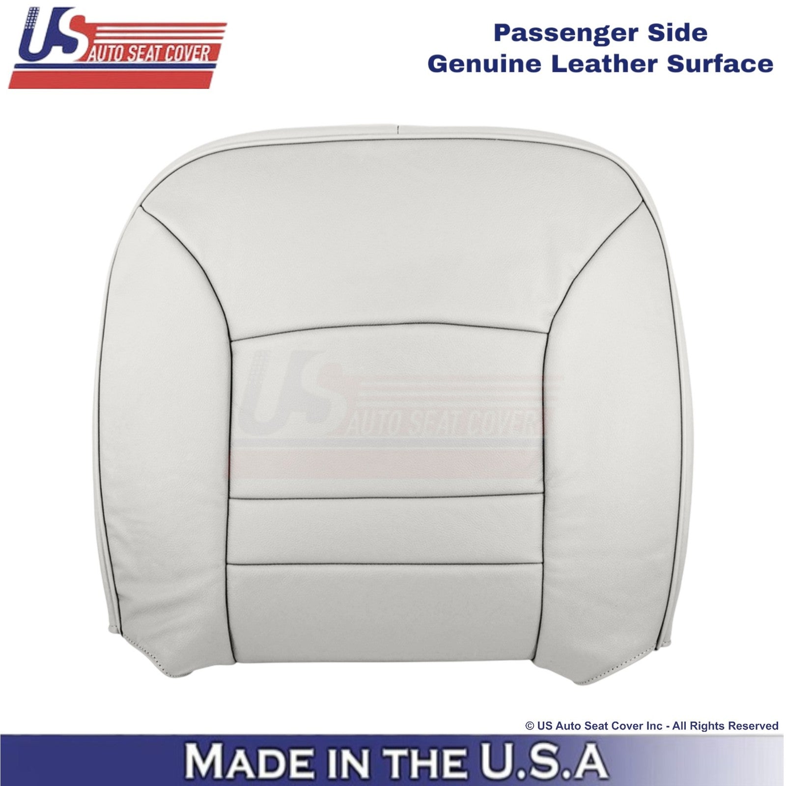 1998-2002 For Ford Crown Victoria Genuine Leather Passenger Top Seat Cover White