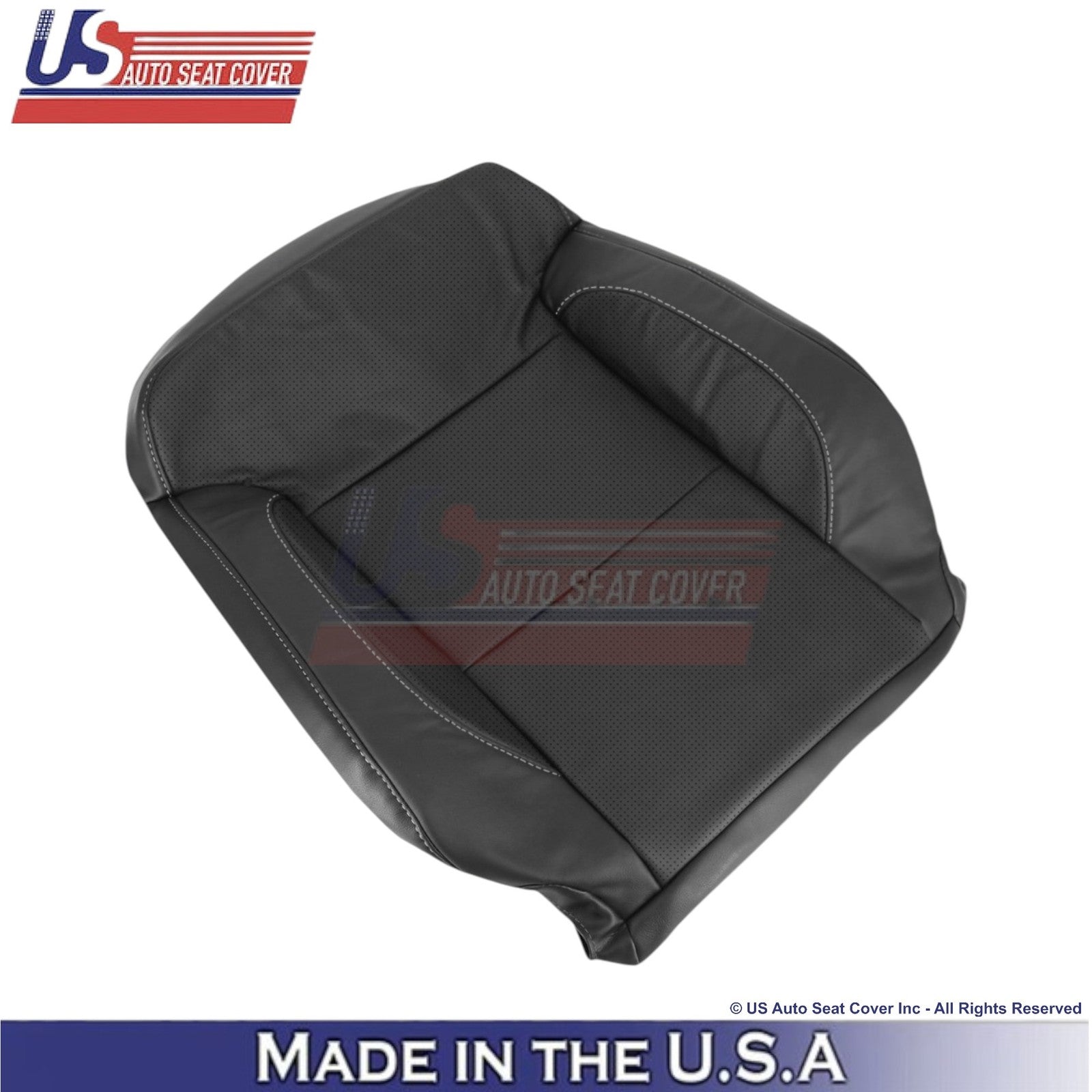 2015-2020 Fits Chevy Tahoe Leatherette Perf Passenger Top Seat Cover Jet Black