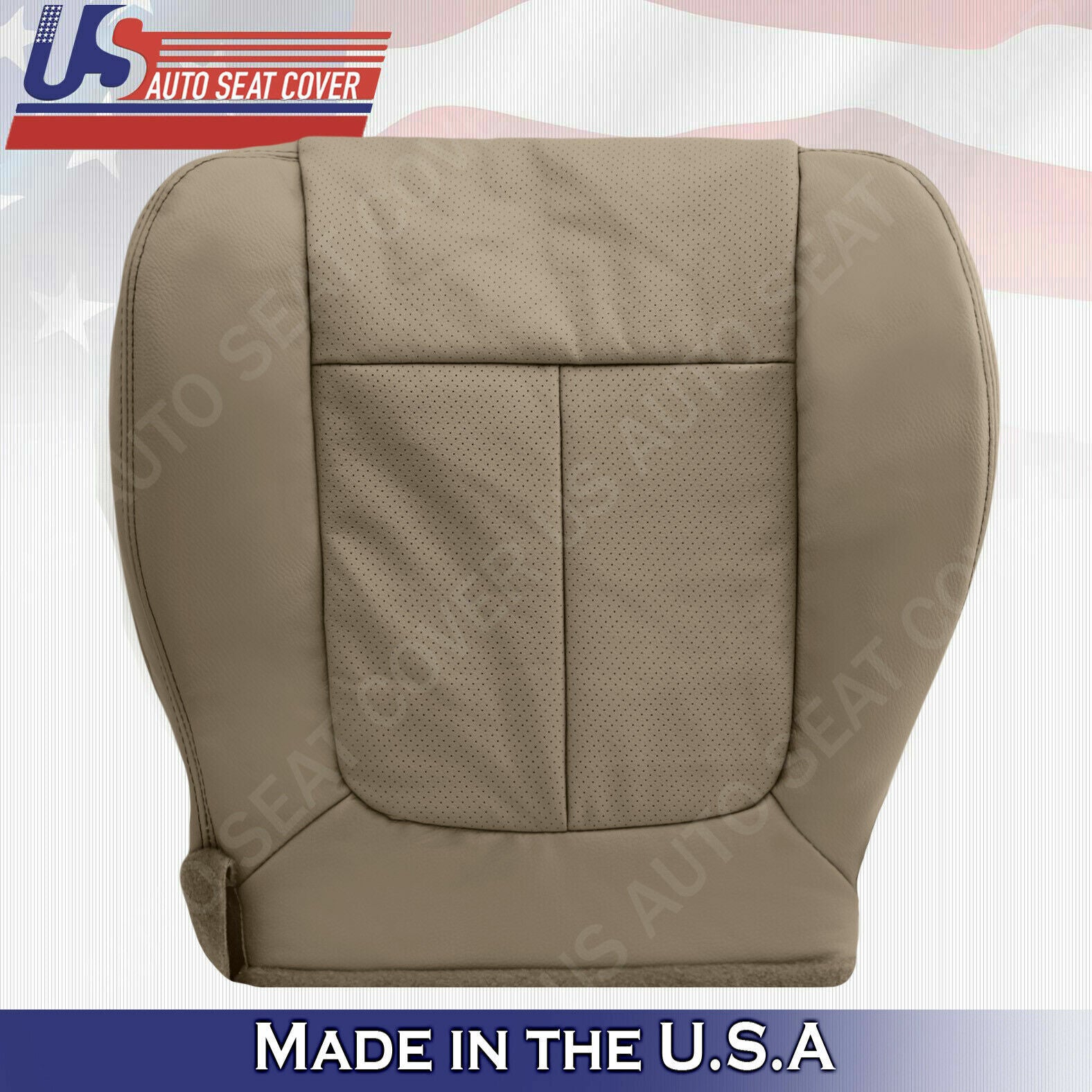 Fits For Ford F150 2011 To 2014 leather seat cover driver bottom Tan Perforated