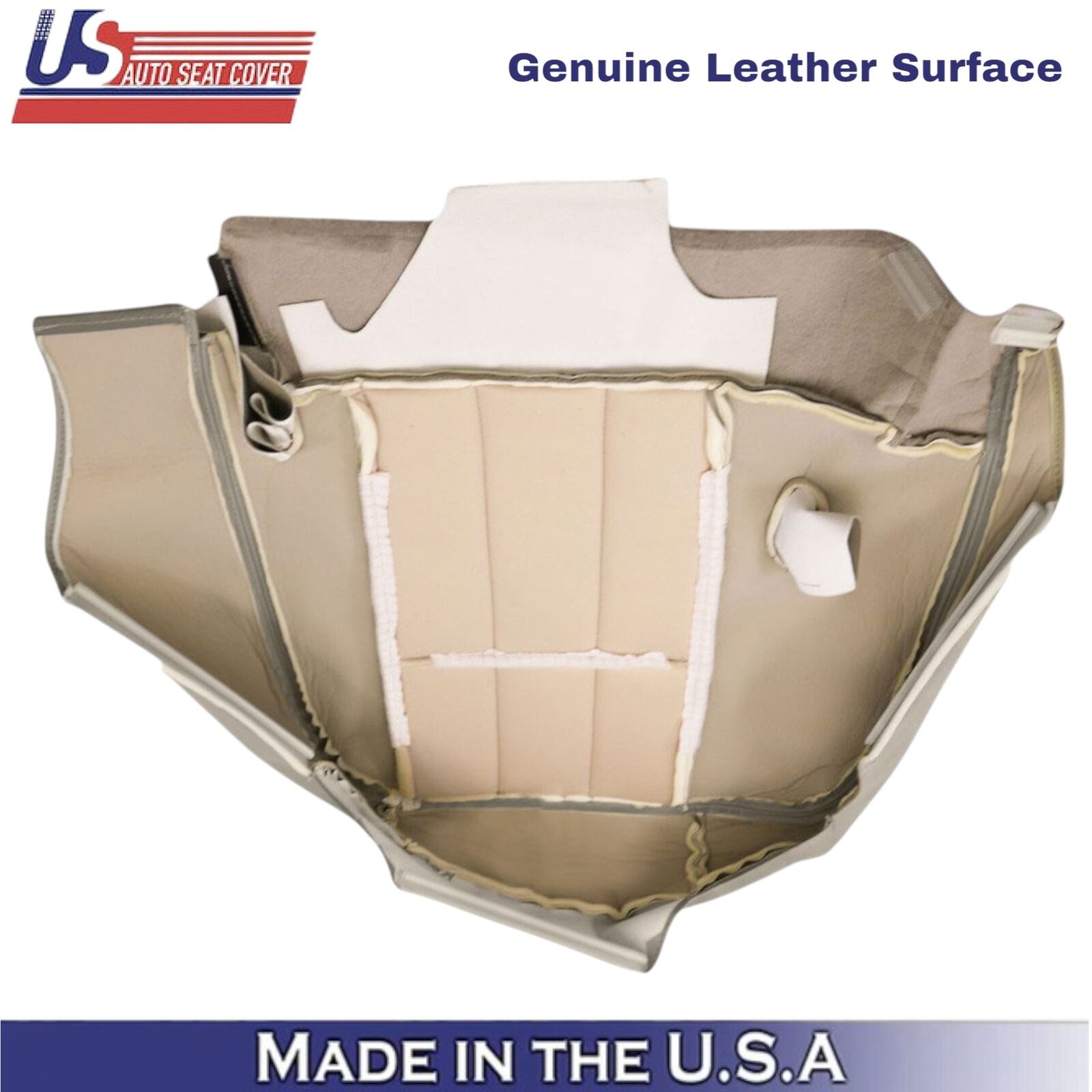 2003-2005 For Mercury Grand Marquis Genuine Leather Front Seat Covers Parchment
