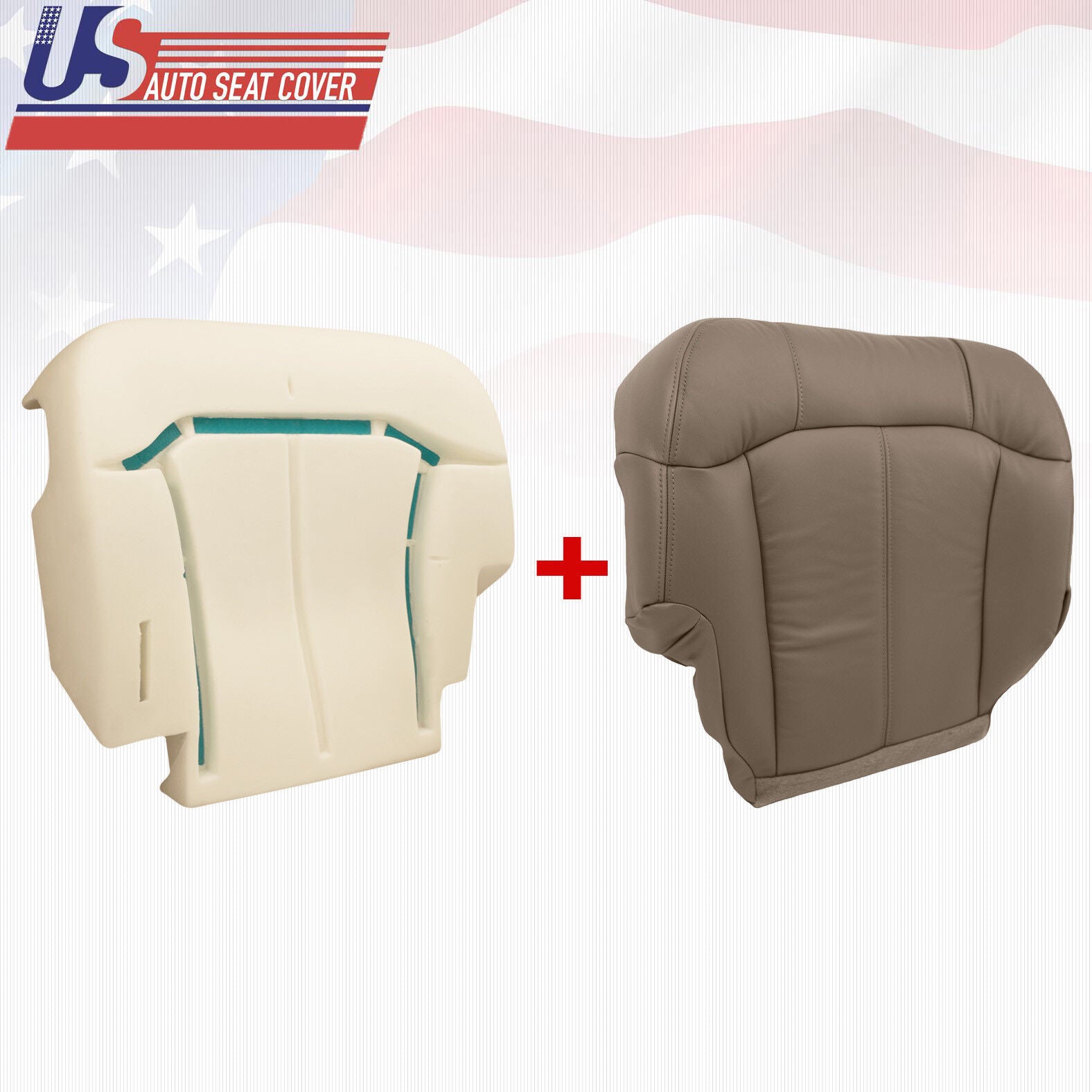 2000 to 2002 Chevy Silverado Driver Bottom Seat Cover & Foam Cushion Neutral tan
