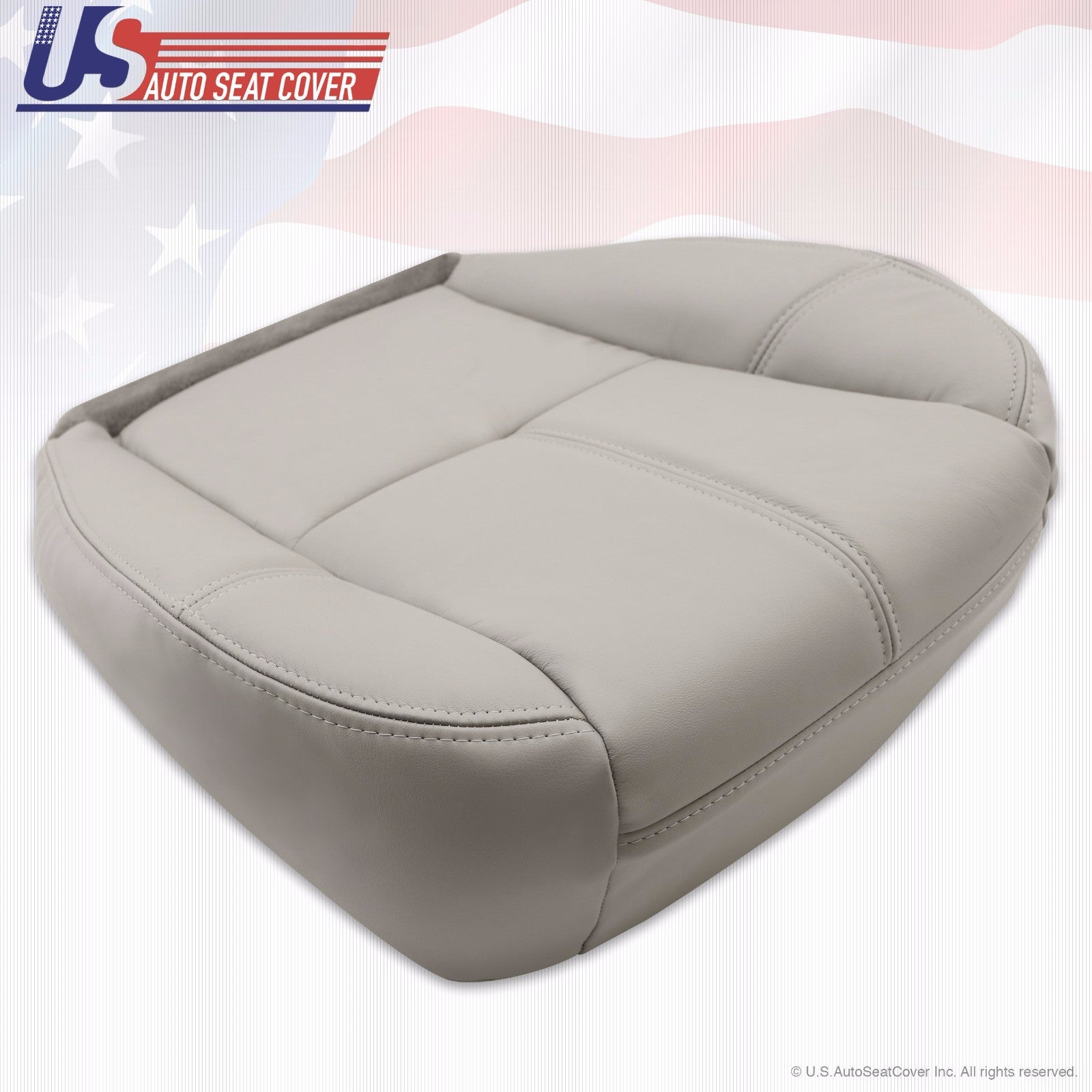 2010 2011 2012 GMC Yukon Denali Driver Bottom Leather Seat Cover Light Gray