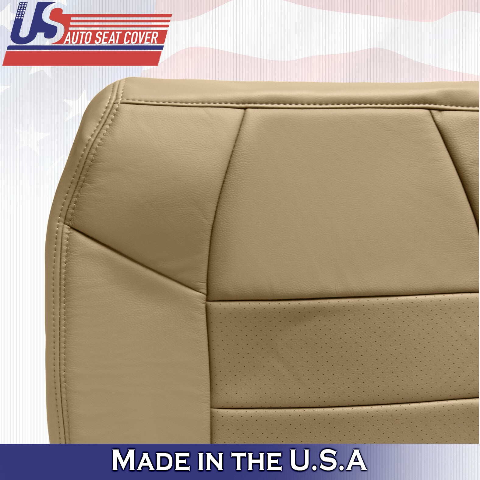 2001 Fits Ford F450 F550 Lariat Rear Bench TOP  Leather Cover Tan + Rear Armrest