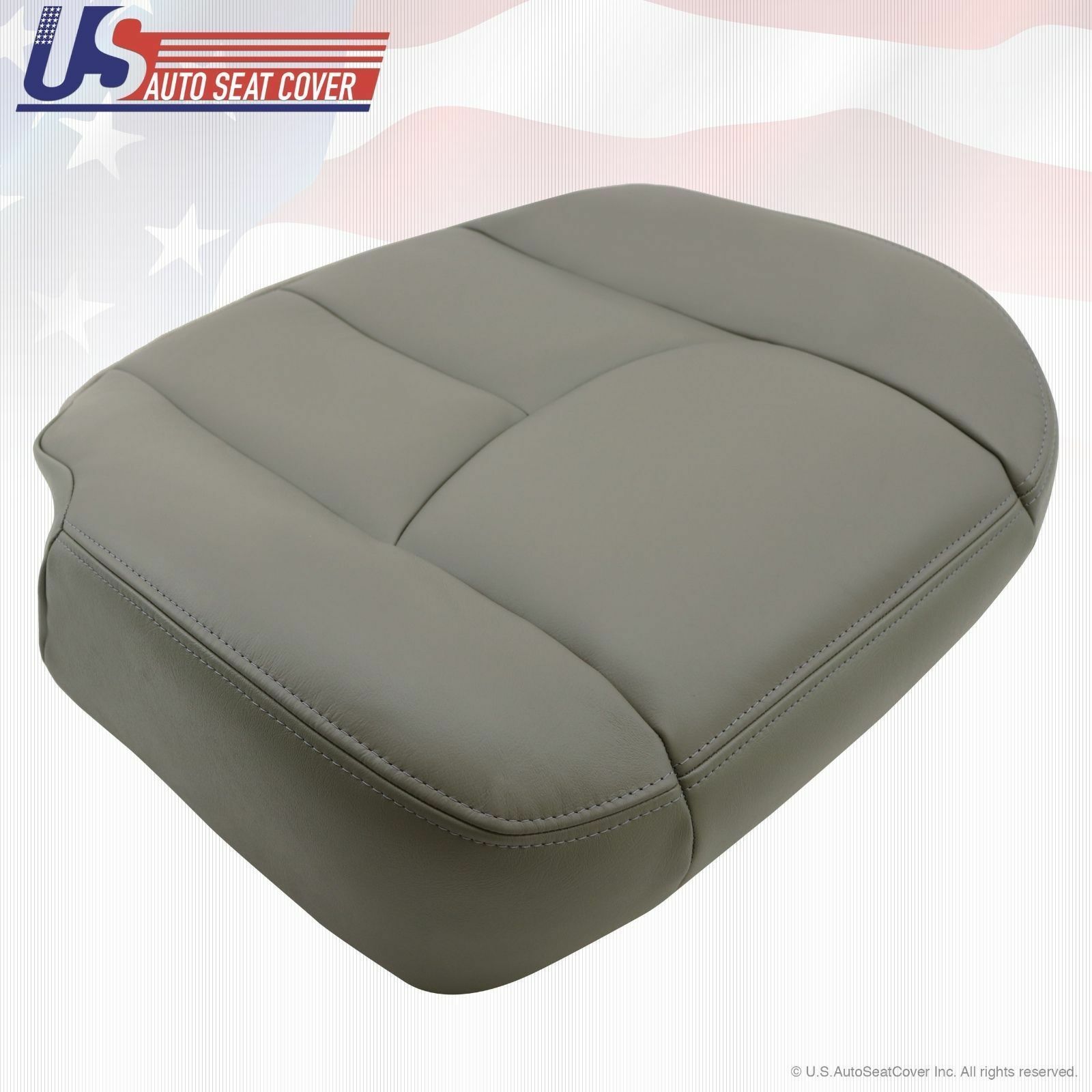 2003 2004 Silverado Driver and Passenger Bottom Leather Seat Covers pewter gray
