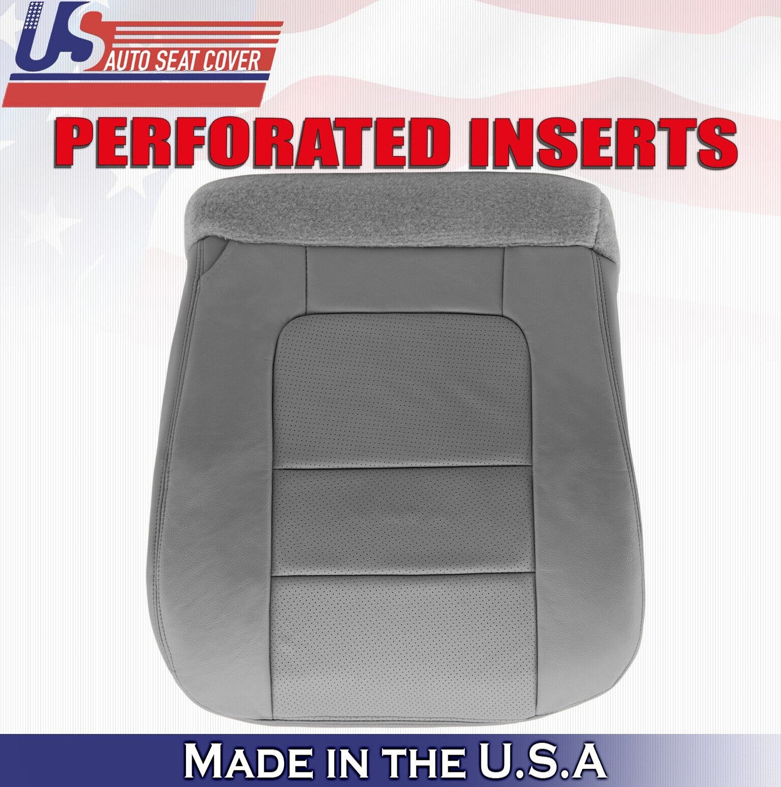 2001 For Ford F450 F550 Lariat Driver Bottom Perforated Leather Seat Cover Gray