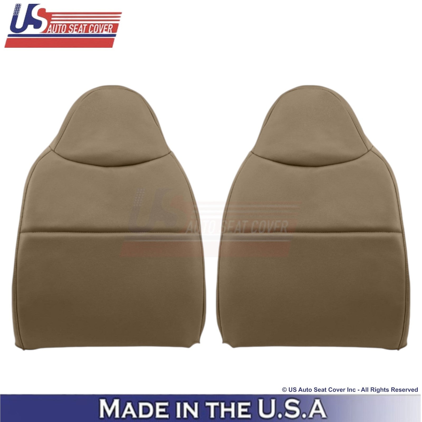 2008-2010 Fits Ford F-250 XL Leatherette Front Top Replacement Seat Covers Camel