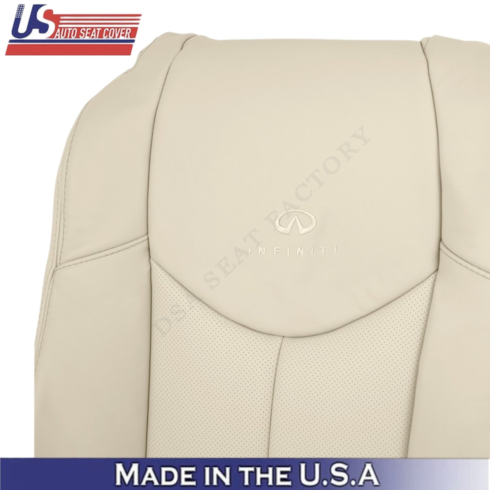 2008-2013 For Infiniti G37 Genuine Leather Driver Top Seat Cover Wheat (Tan)
