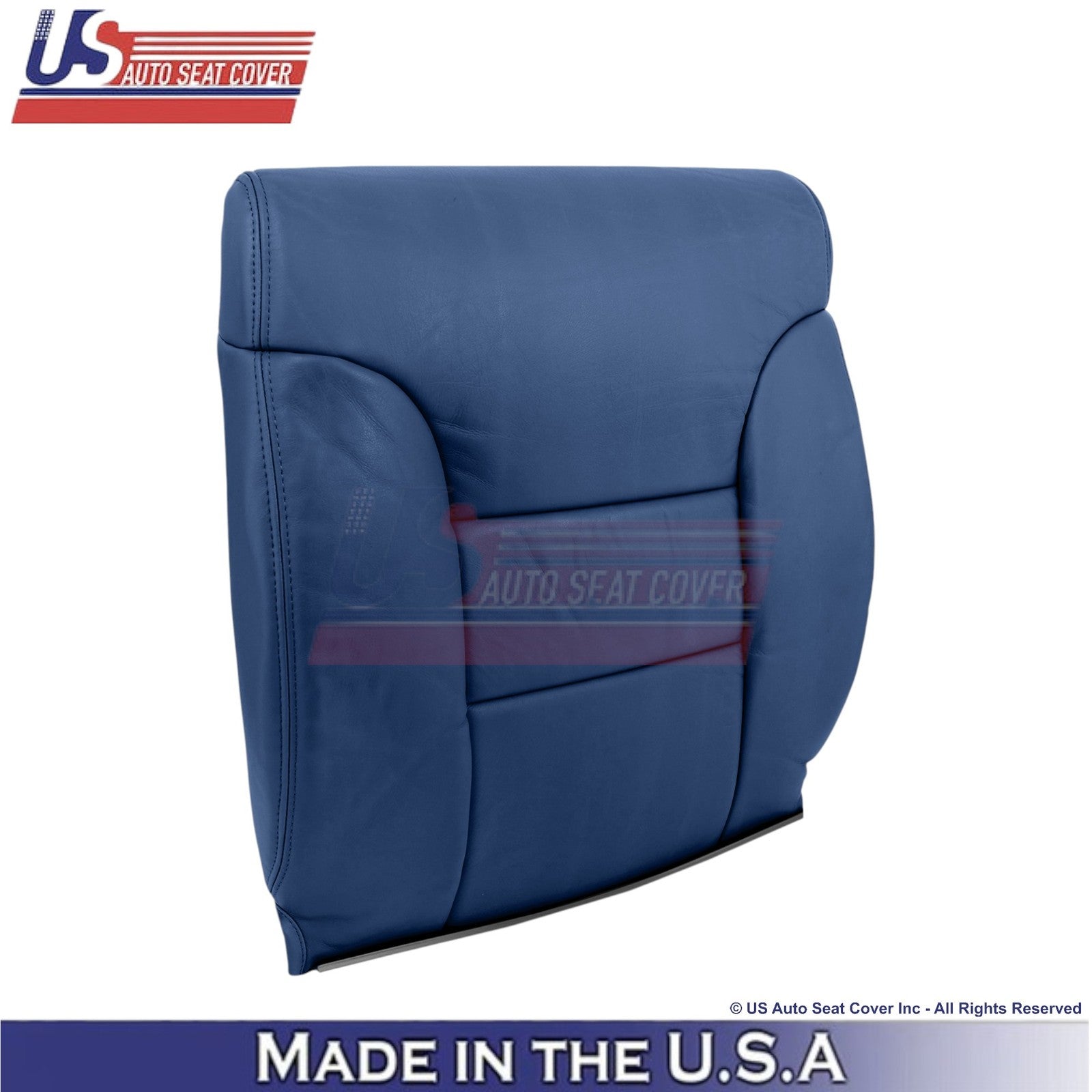 1995-1999 Fits Chevy Suburban Genuine Leather Front Top Seat Covers Navy Blue