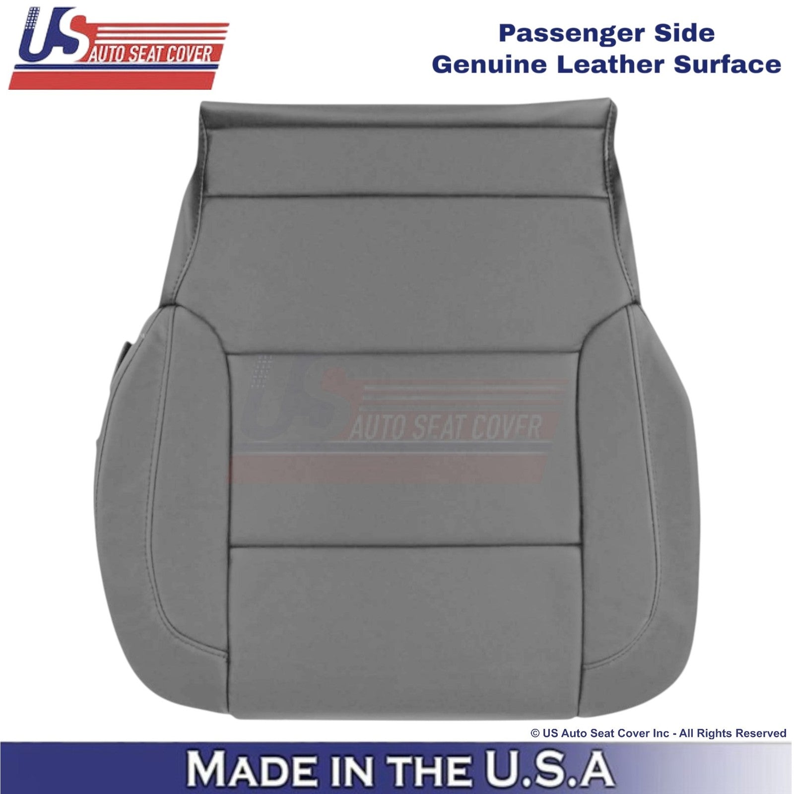 2014-2019 For Chevy Silverado 1500 Genuine Leather Passenger Bottom Cover Gray