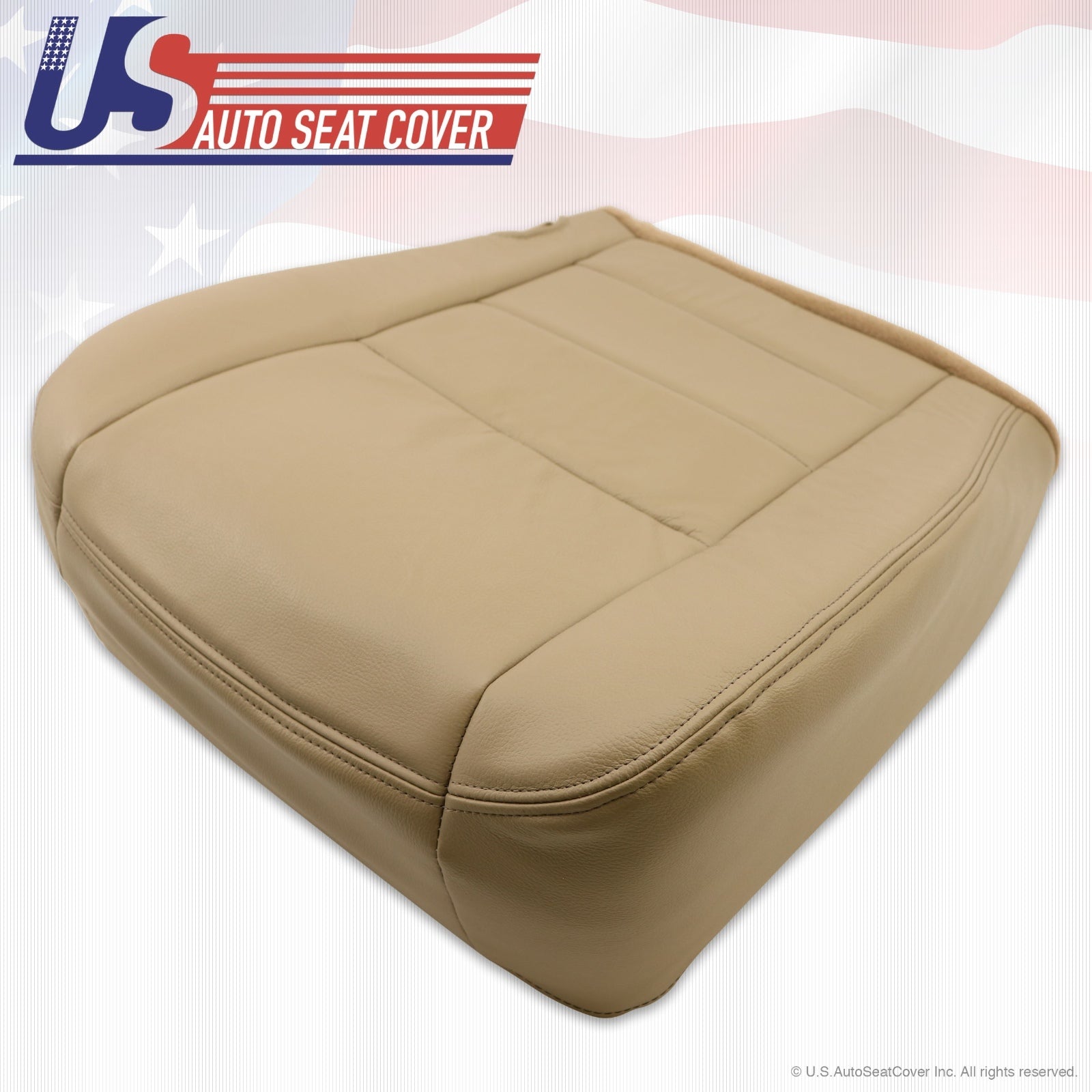 Ford F250 F350 Lariat Driver Passenger Bottom Leather Seat Covers TAN 2002 to 07