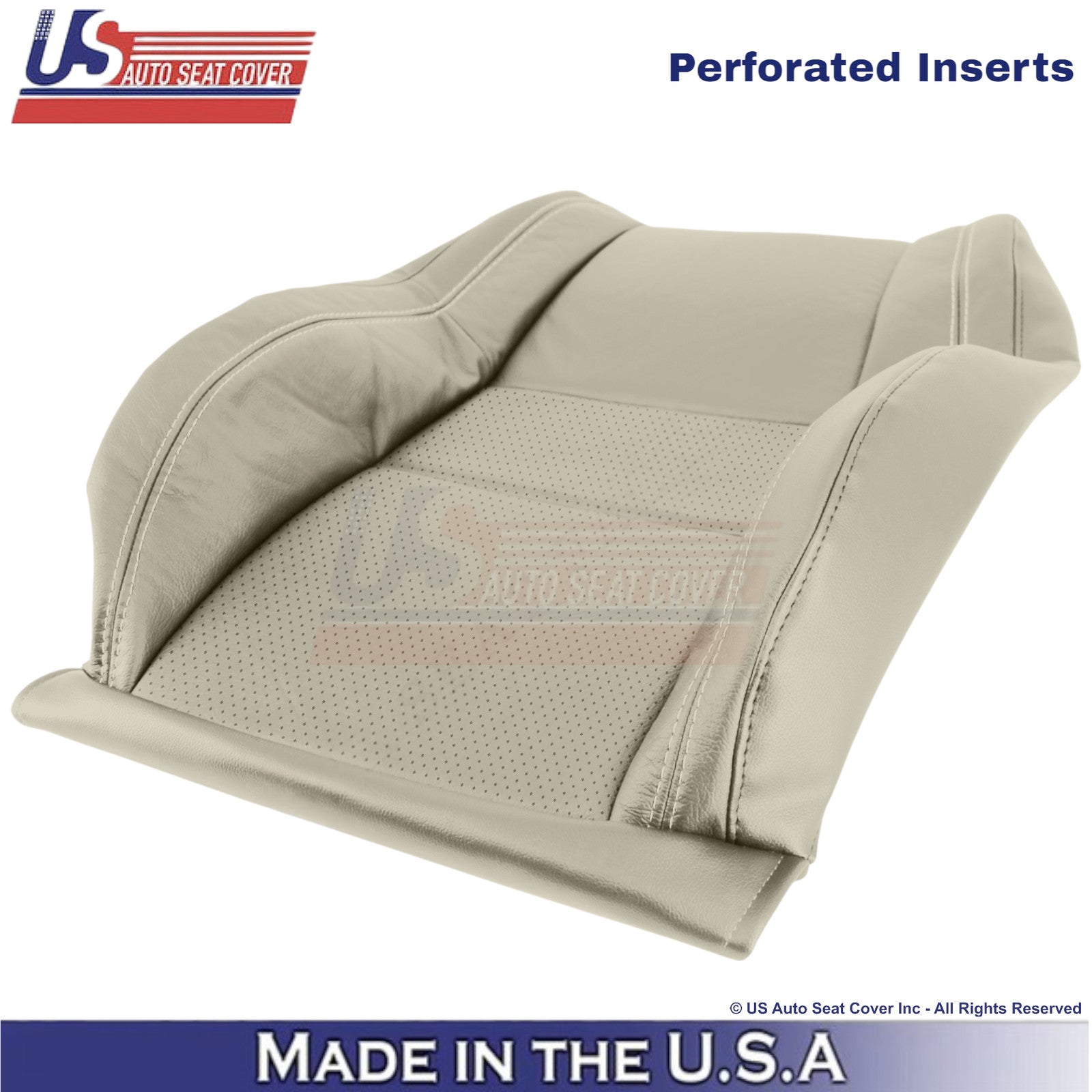 2011-2022 For Dodge Durango Leather Perf. Front Top Covers Light Frost Beige