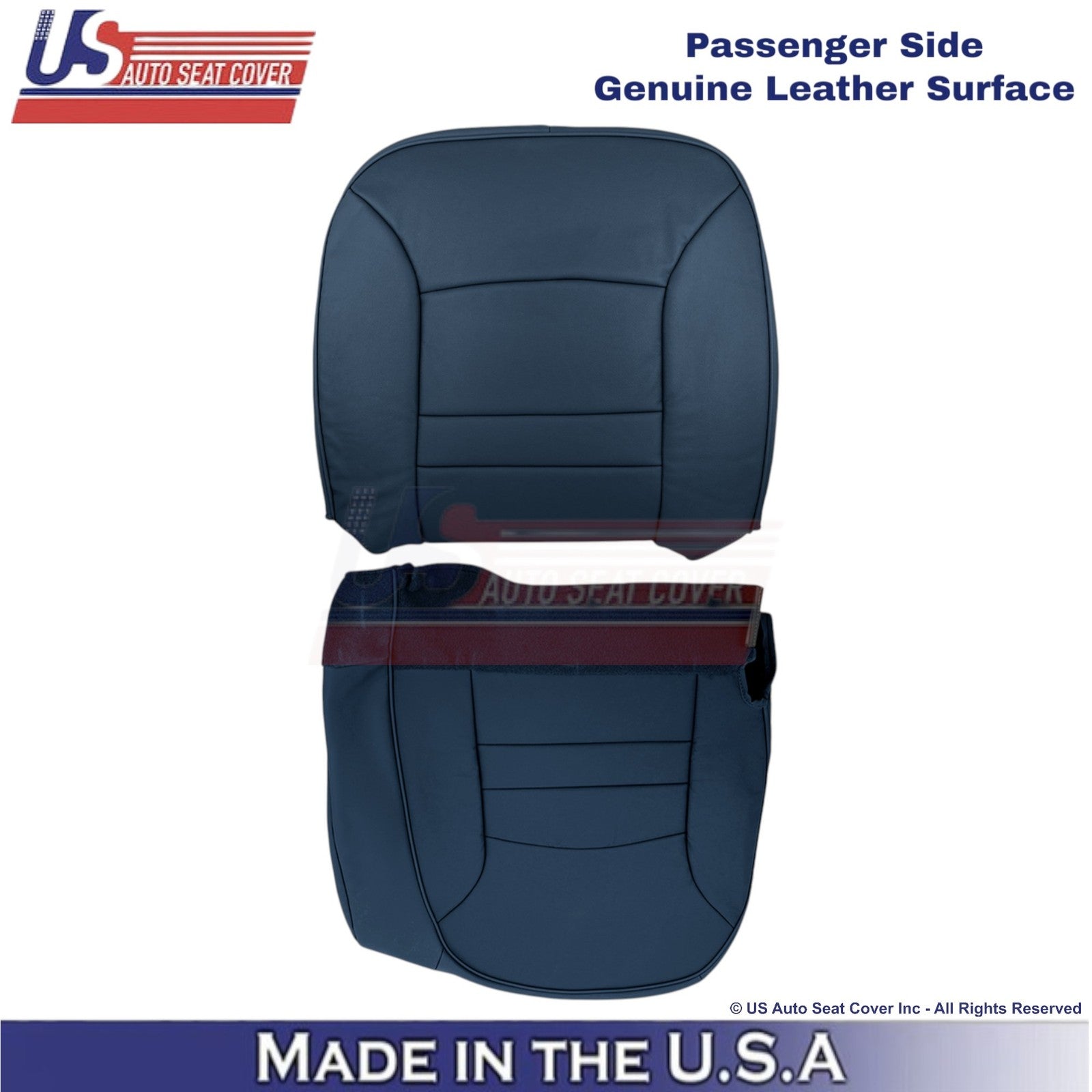 1998-2002 For Ford Crown Victoria Genuine Leather Passenger Side Covers Denim