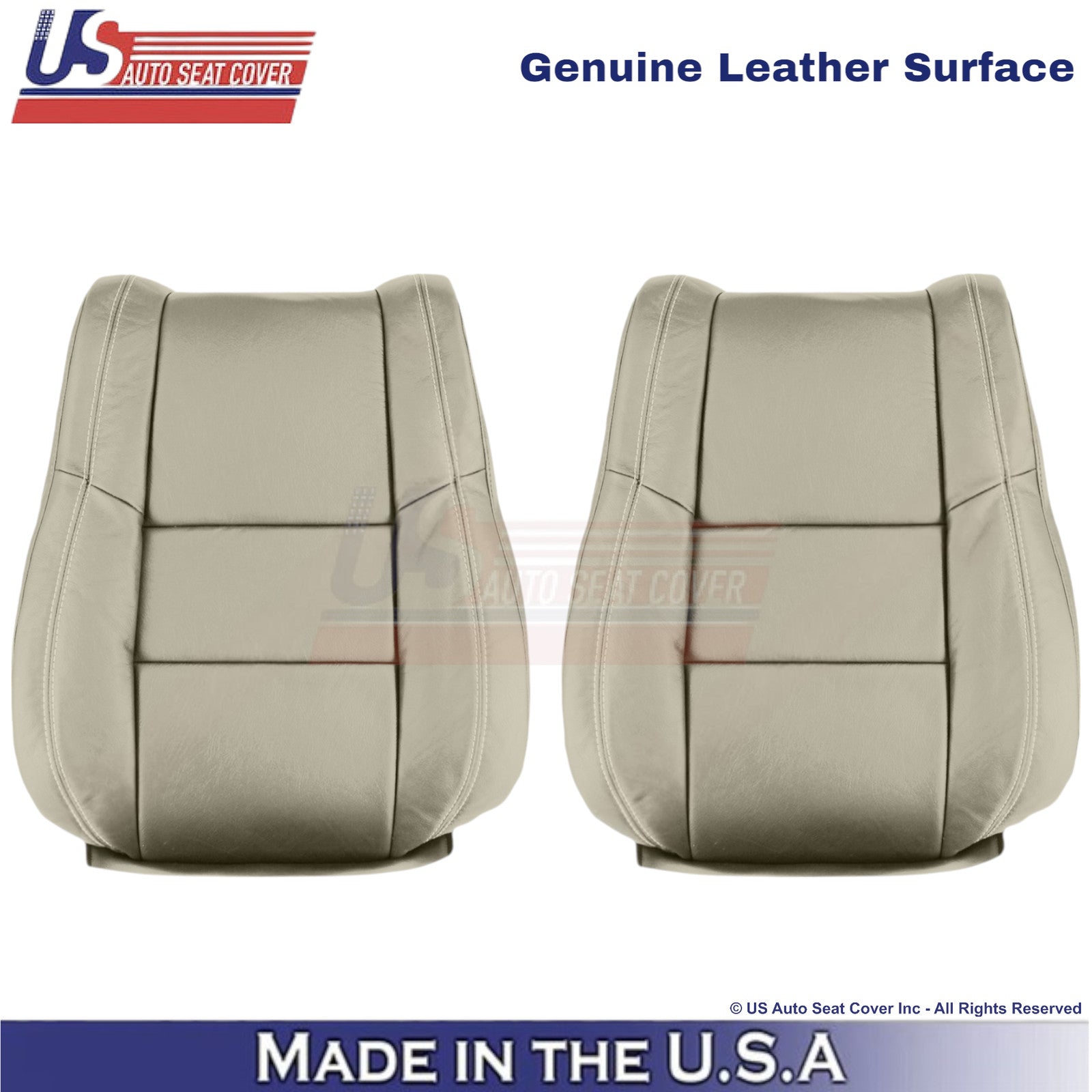2011-2022 For Dodge Durango Genuine Leather Front Seat Covers Light Frost Beige