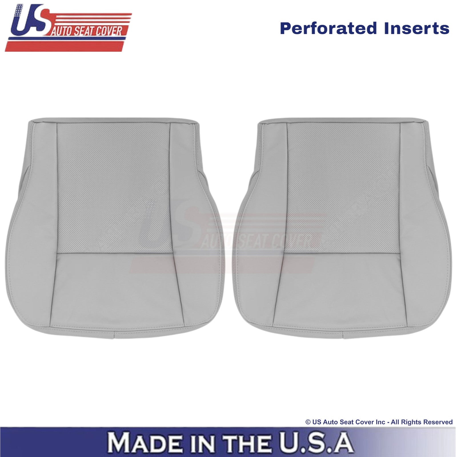 2003-2007 Fits Cadillac CTS Leather Front Bottom Replacement Seat Covers Gray