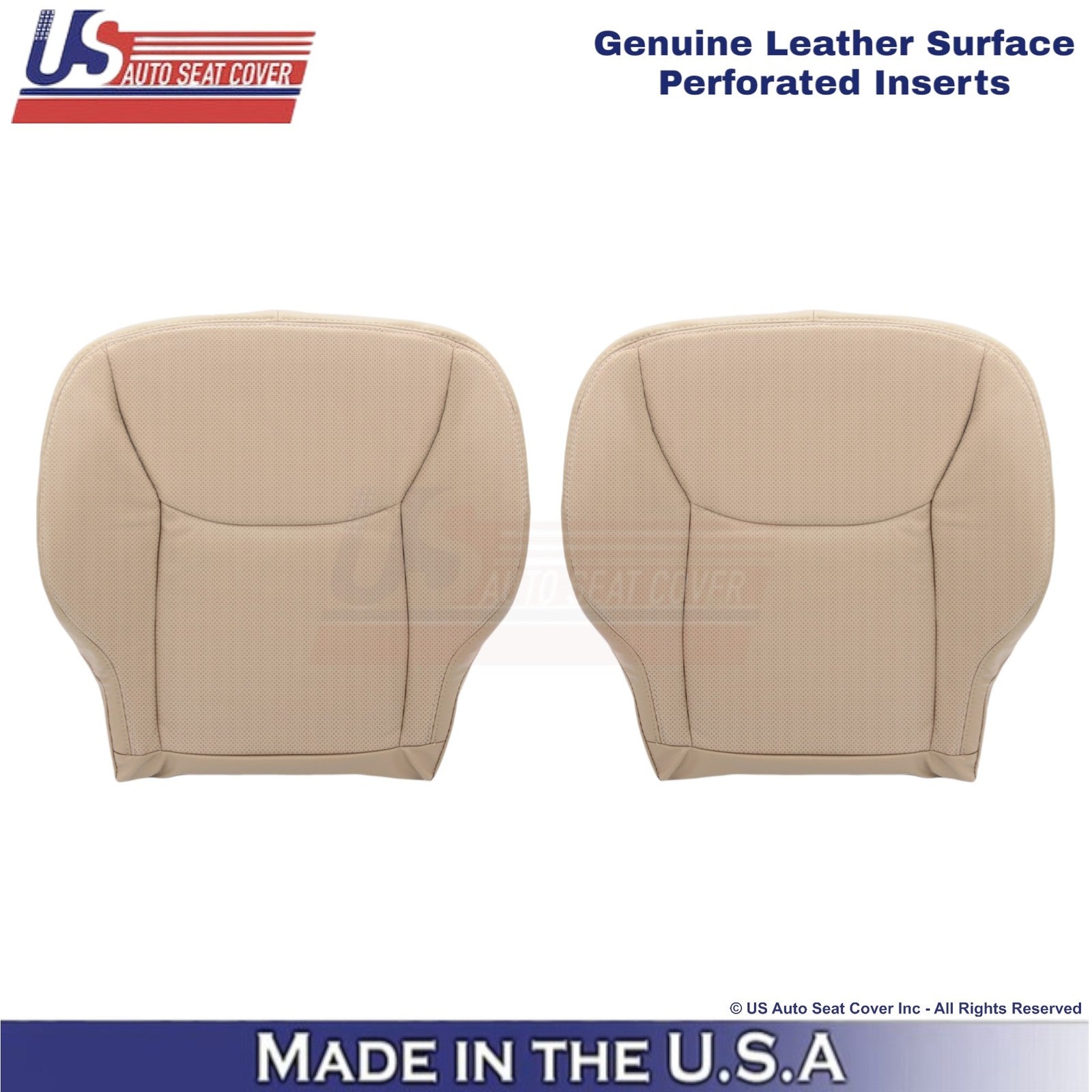 2002-2006 For Mercedes-Benz S Genuine Leather Perf Front Bottom Seat Covers Java