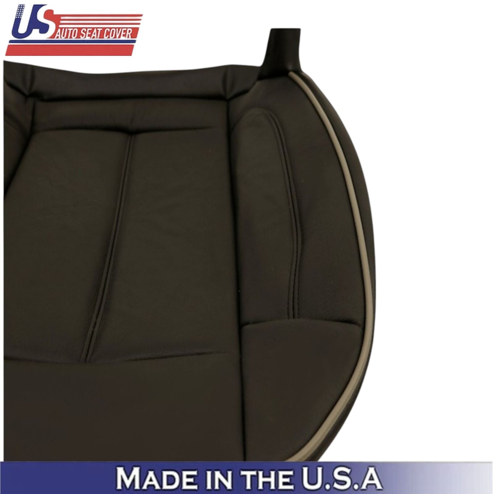 2006-2010 For Hummer H3 Genuine Leather Driver Top & Bottom Seat Covers Ebony