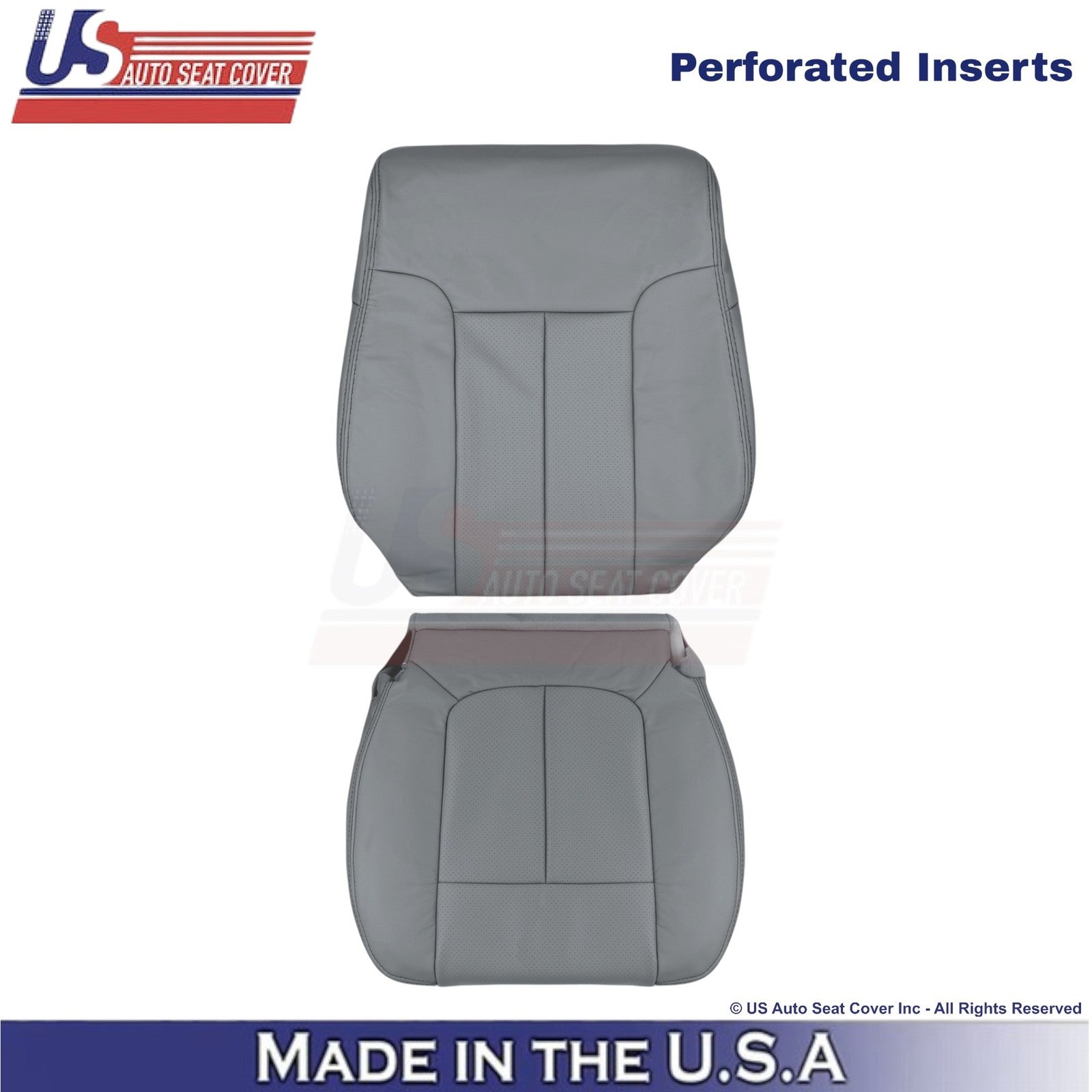 2011-2014 Fits Ford F150 Lariat Leatherette Perf. Driver Side Seat Covers Steel