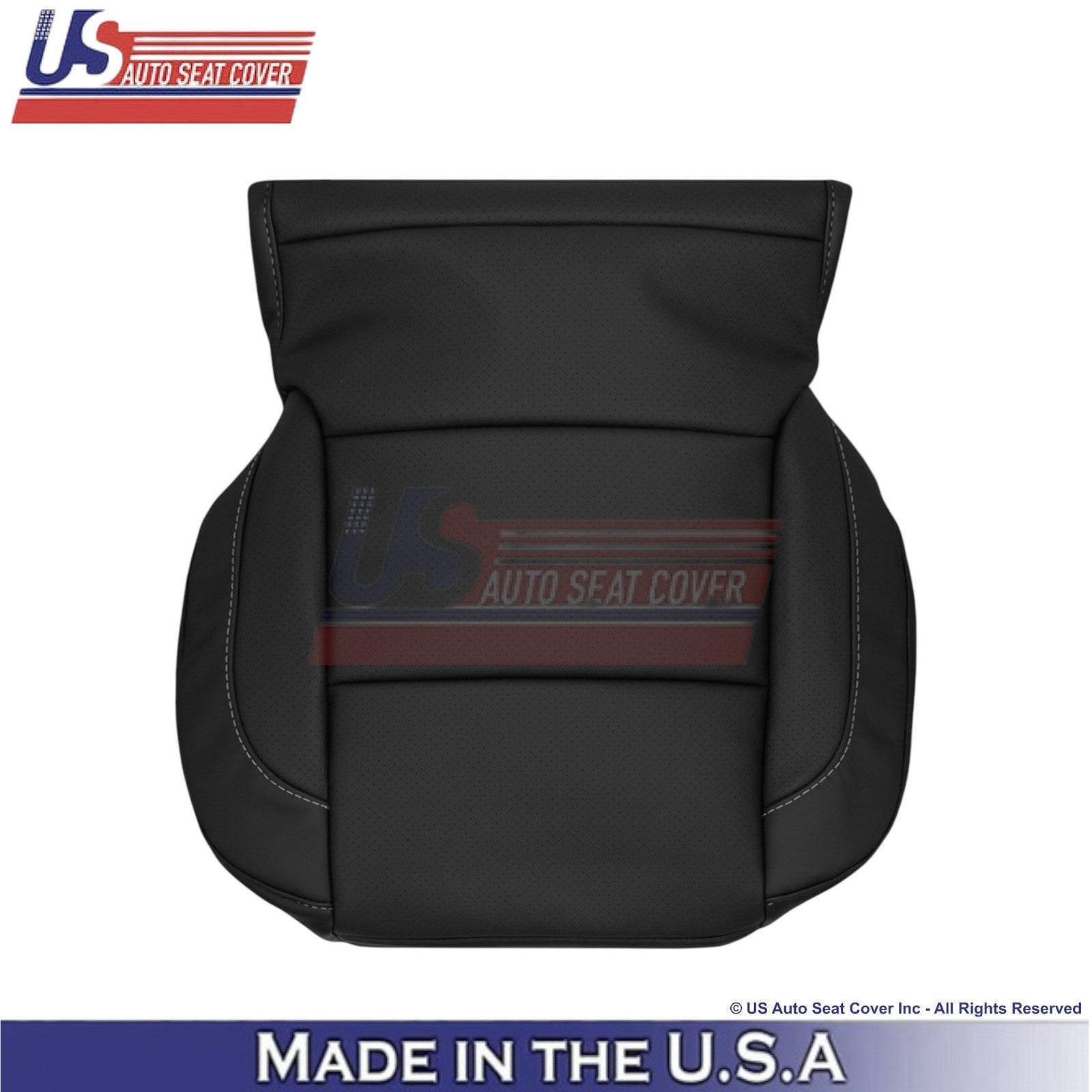 2015-2020 Fits Chevy Suburban Genuine Leather w Perf. Front Bottom Covers Black