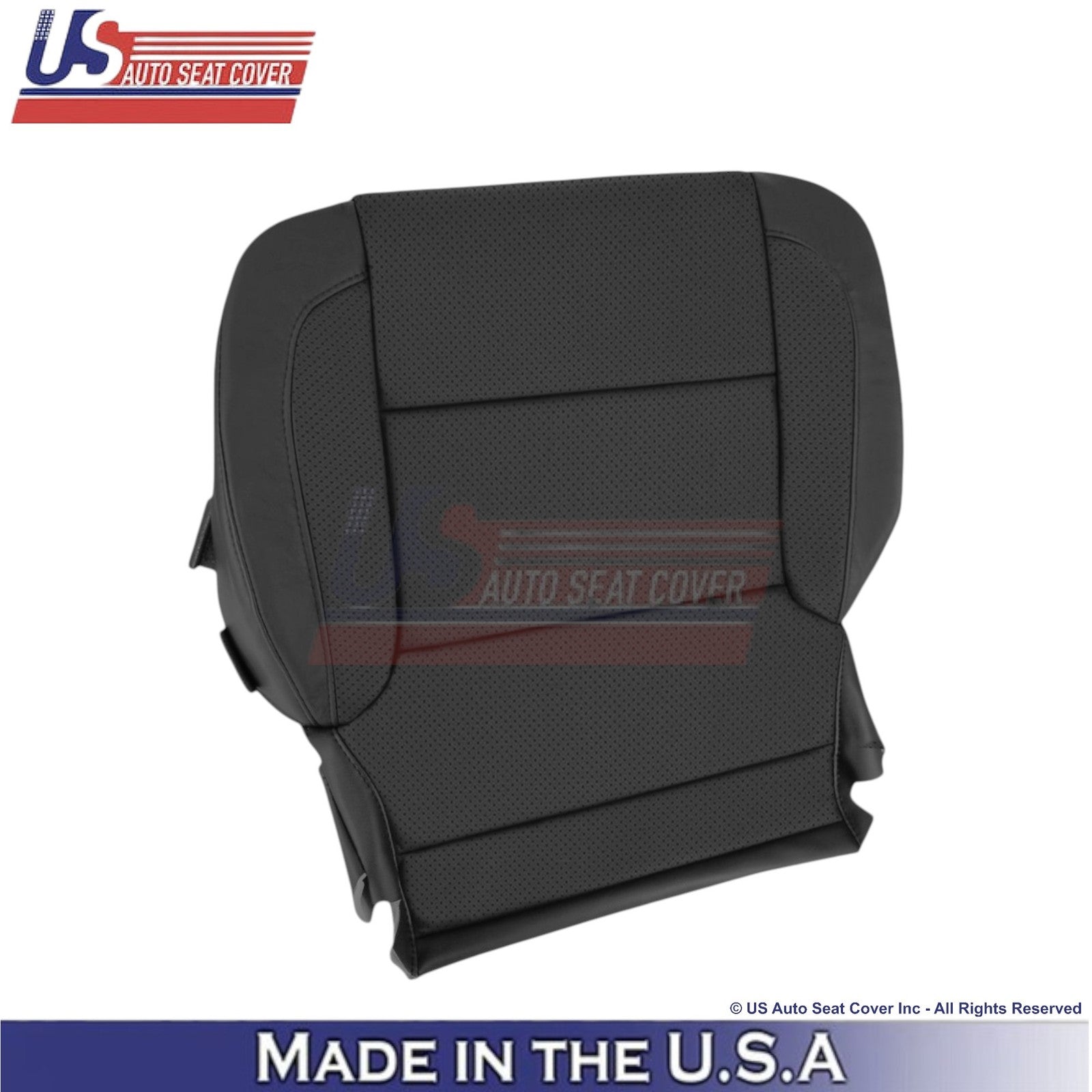 2014-2019 For Chevy Silverado 1500 LT LS Leatherette Perf Front Covers Jet Black